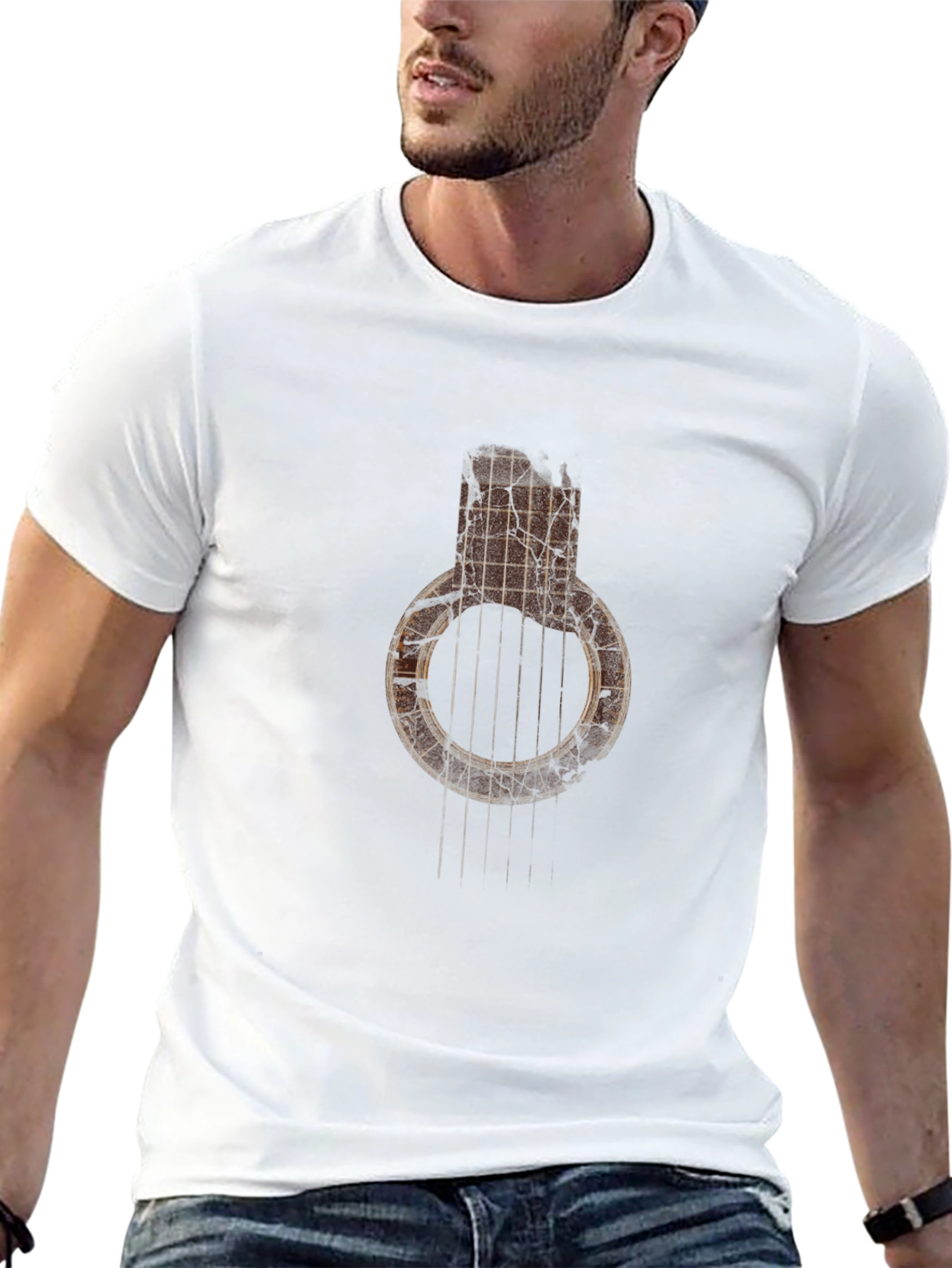 Rustic Guitar Grenade T-Shirt - Music Lover Tee