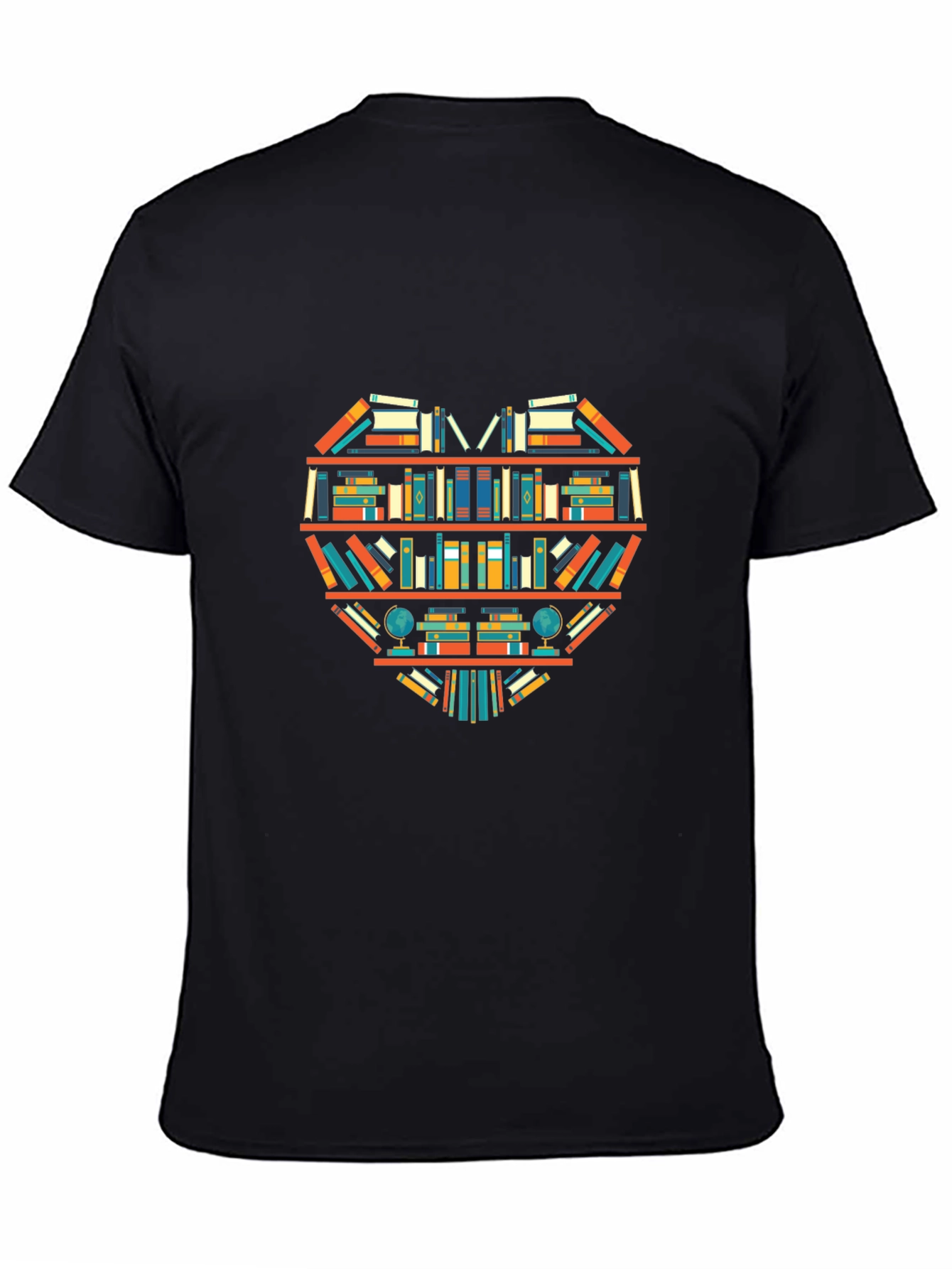Book Lovers Heart Graphic Tee - Unique Black Shirt