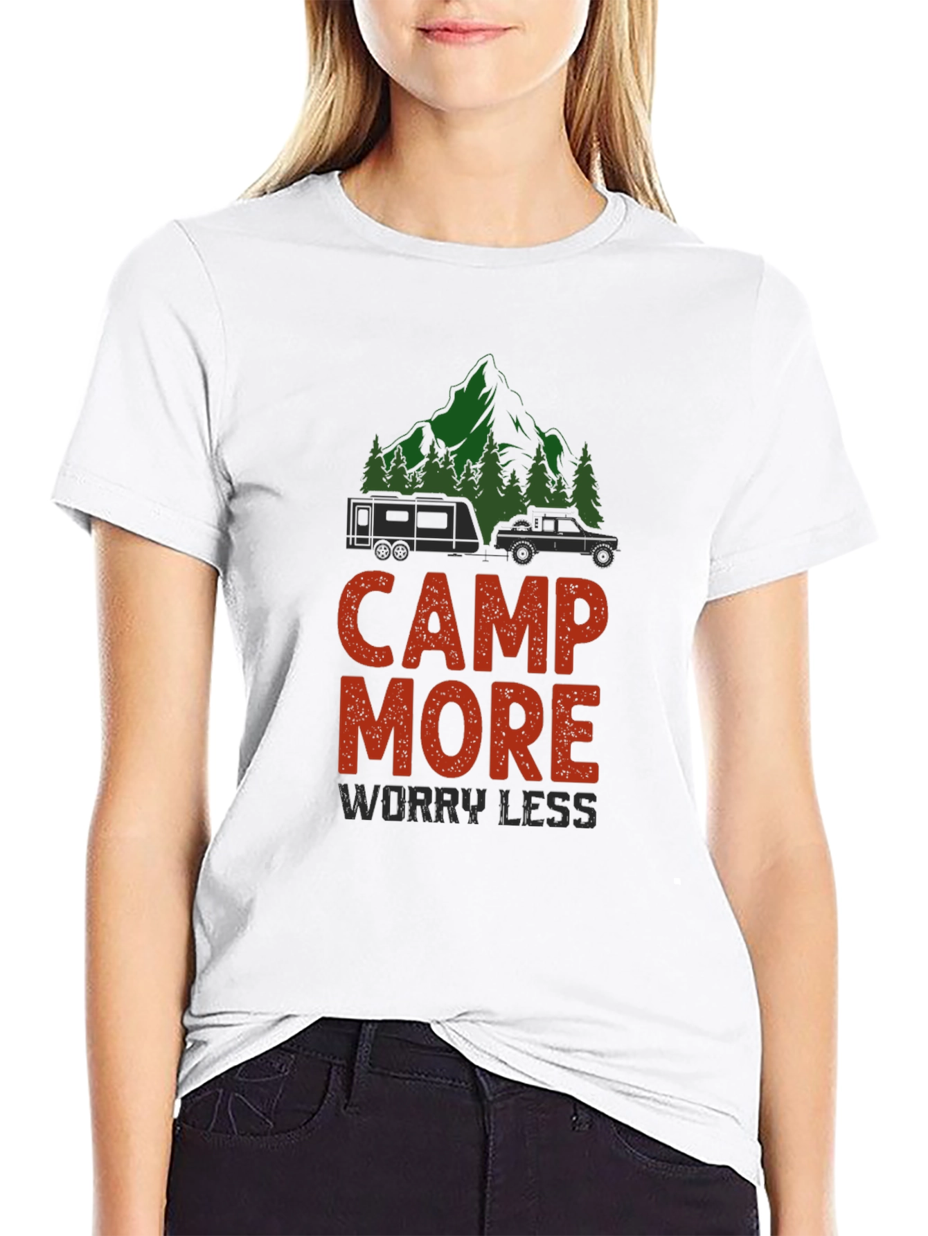 Camp More Worry Less Graphic T-Shirt