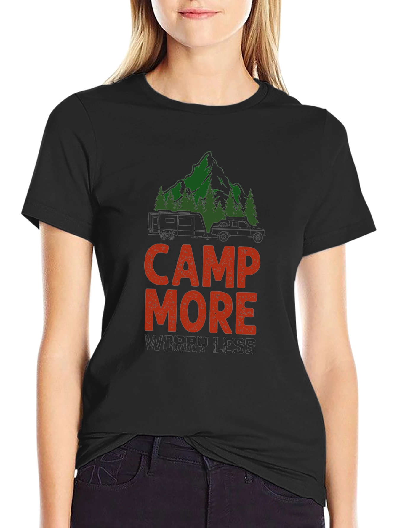 Camp More Worry Less Graphic T-Shirt