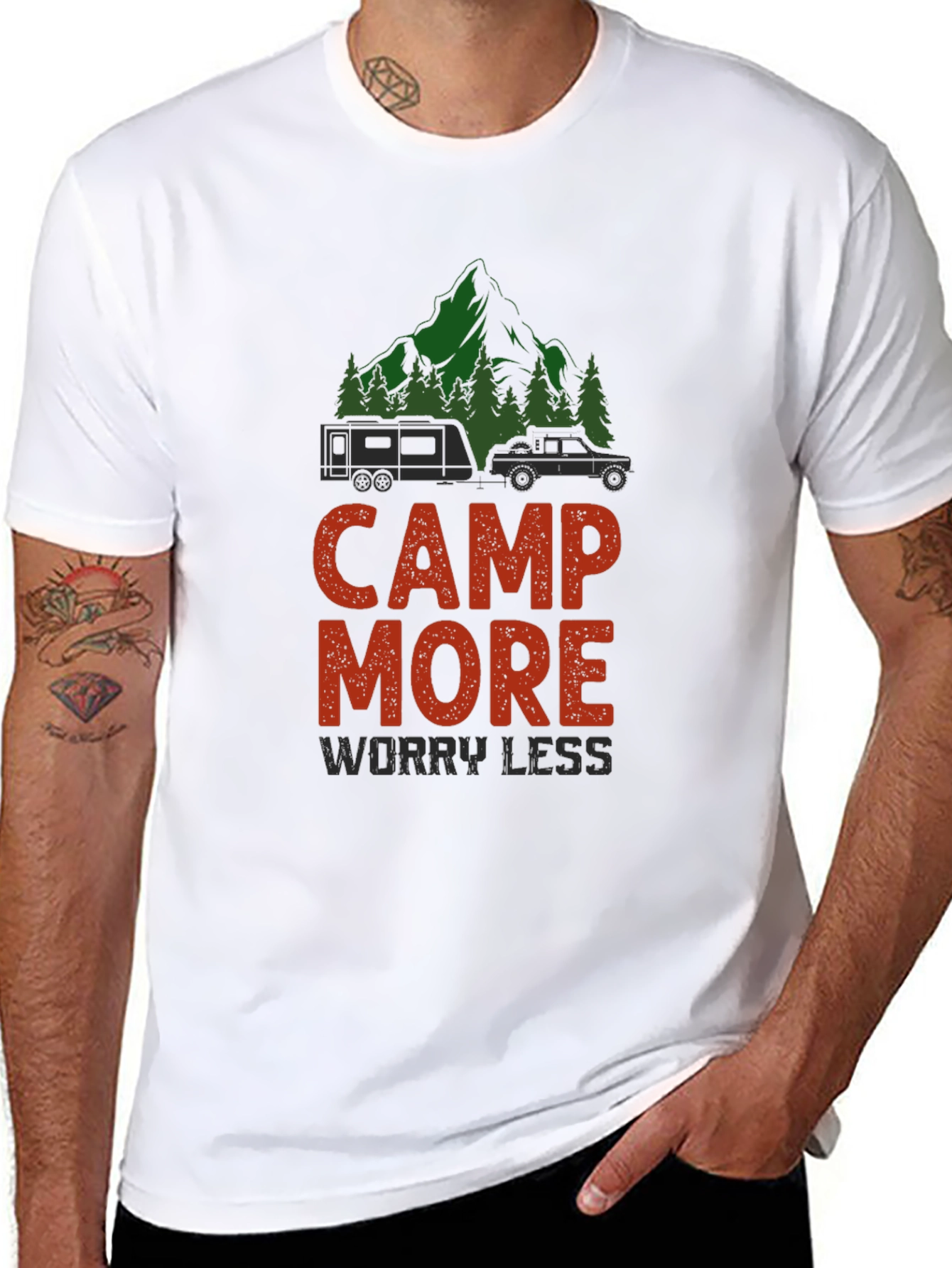 Camp More Worry Less Graphic T-Shirt