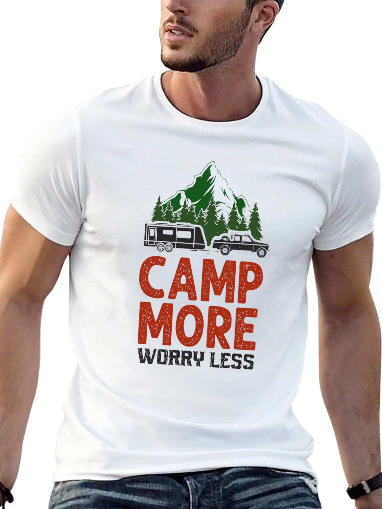 Camp More Worry Less Graphic T-Shirt