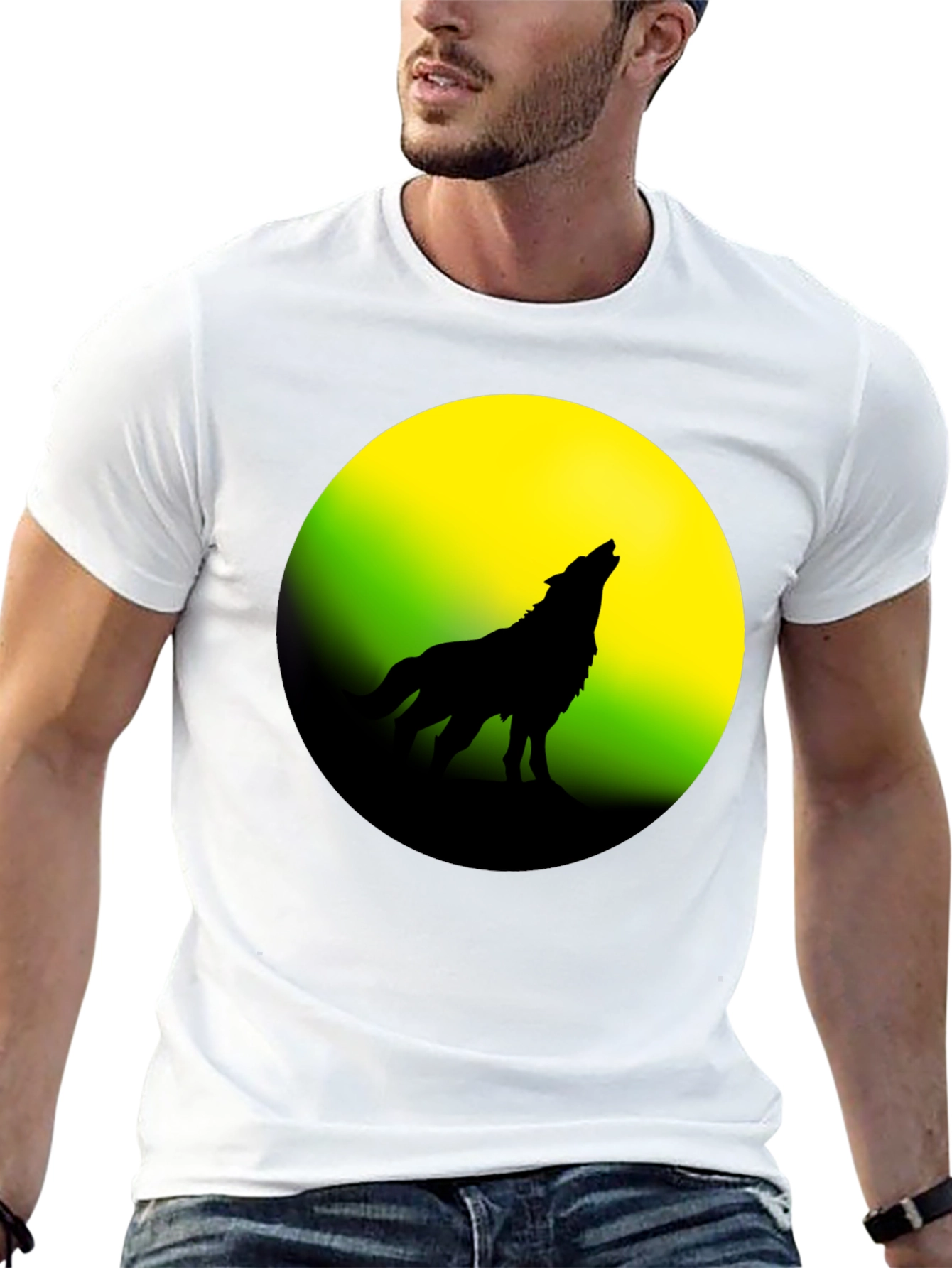Wolf Howling at Moon Graphic Tee