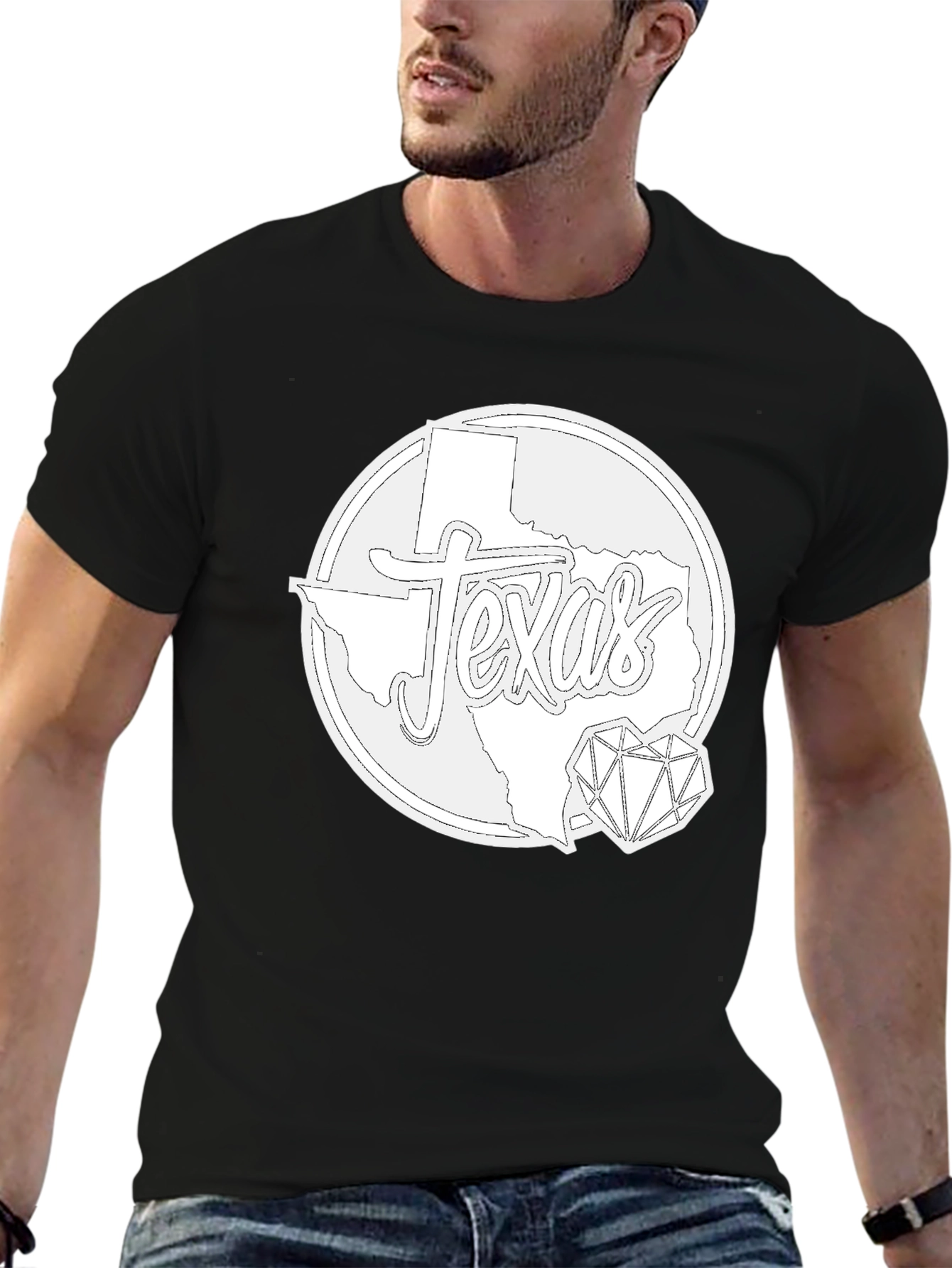 Texas State Pride Graphic Tee - Black Cotton T-Shirt