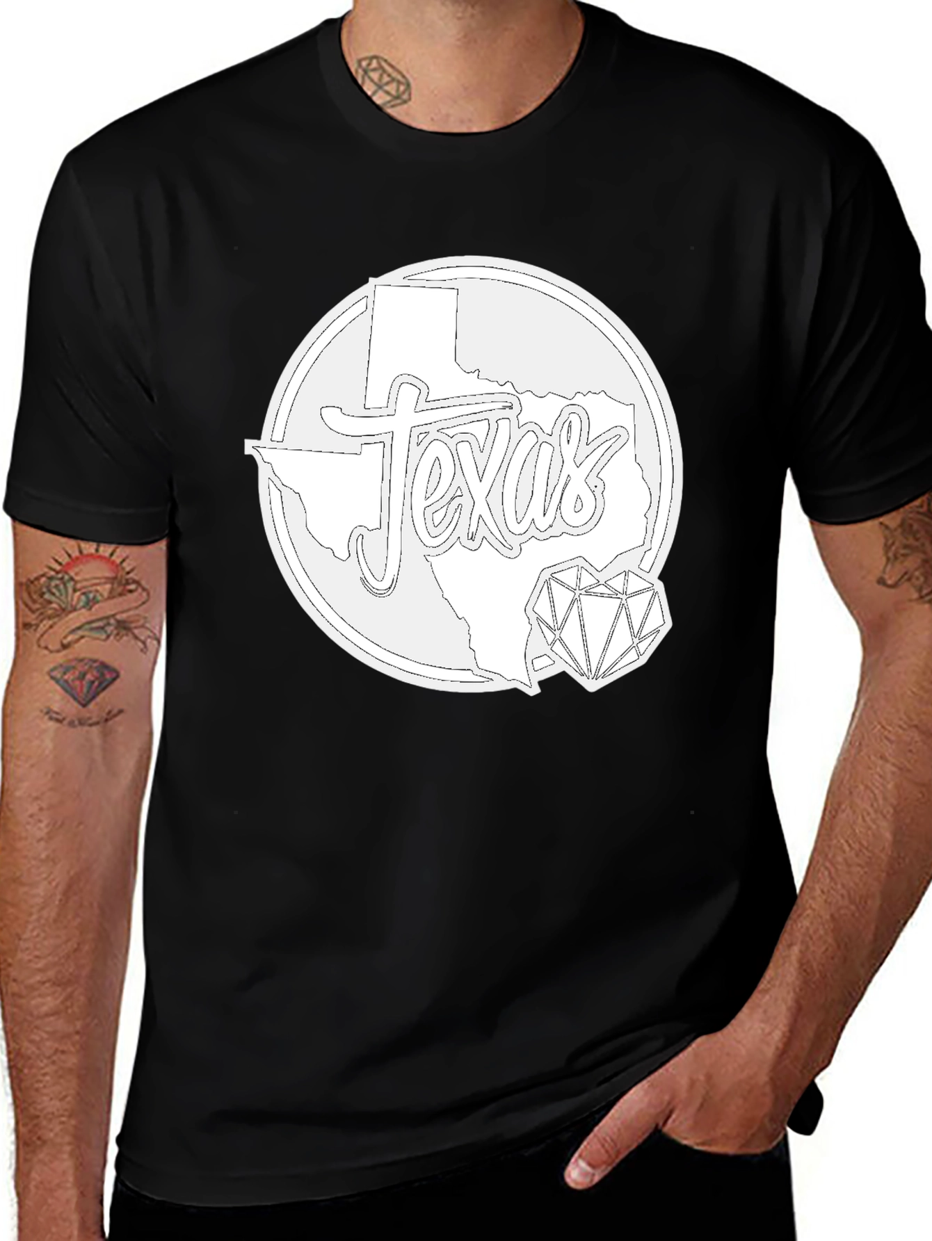 Texas State Pride Graphic Tee - Black Cotton T-Shirt