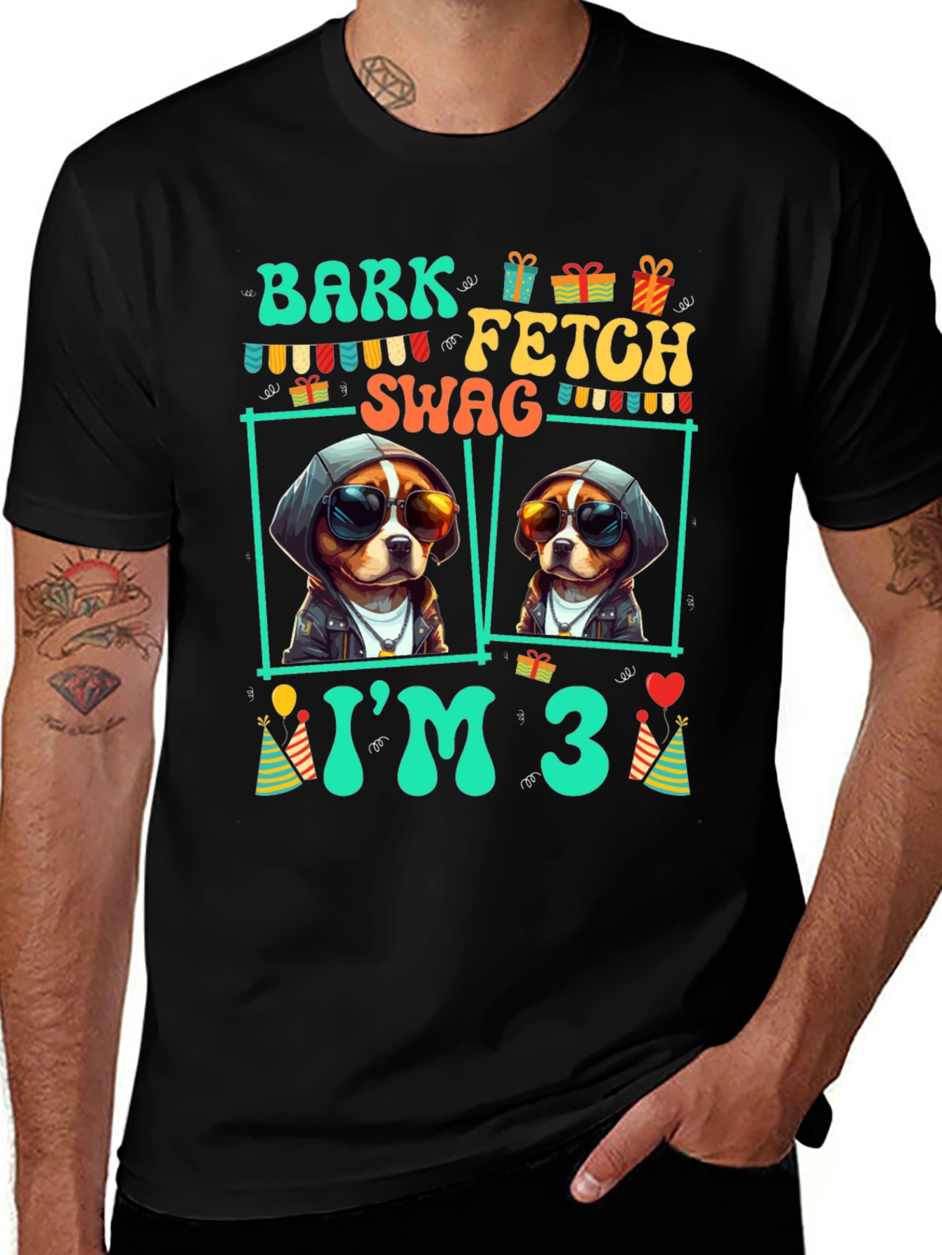 Bark Fetch Swag Im 3 Birthday T-Shirt