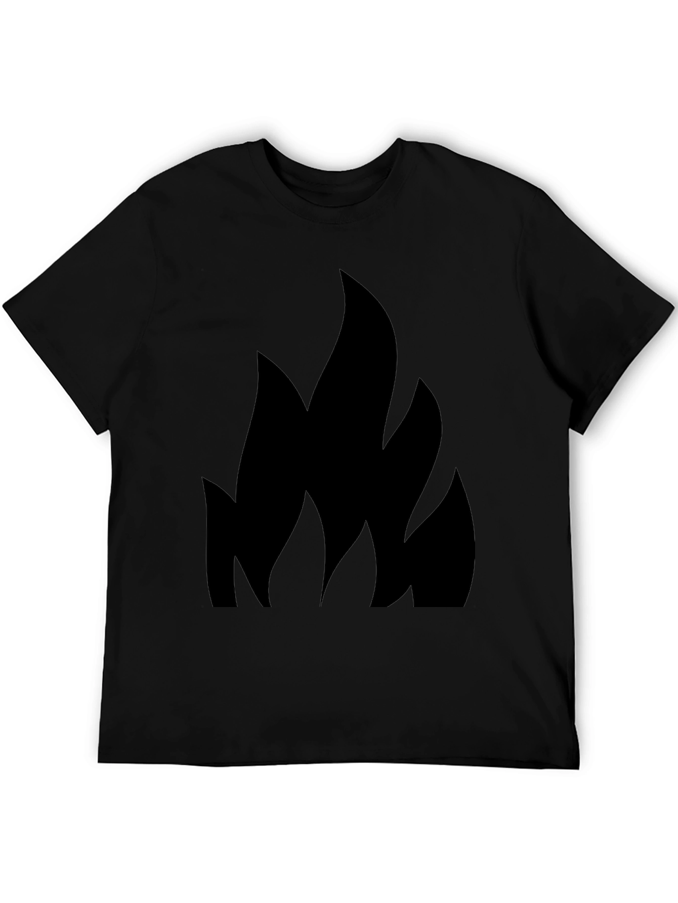 Black T-Shirt with Flame Design