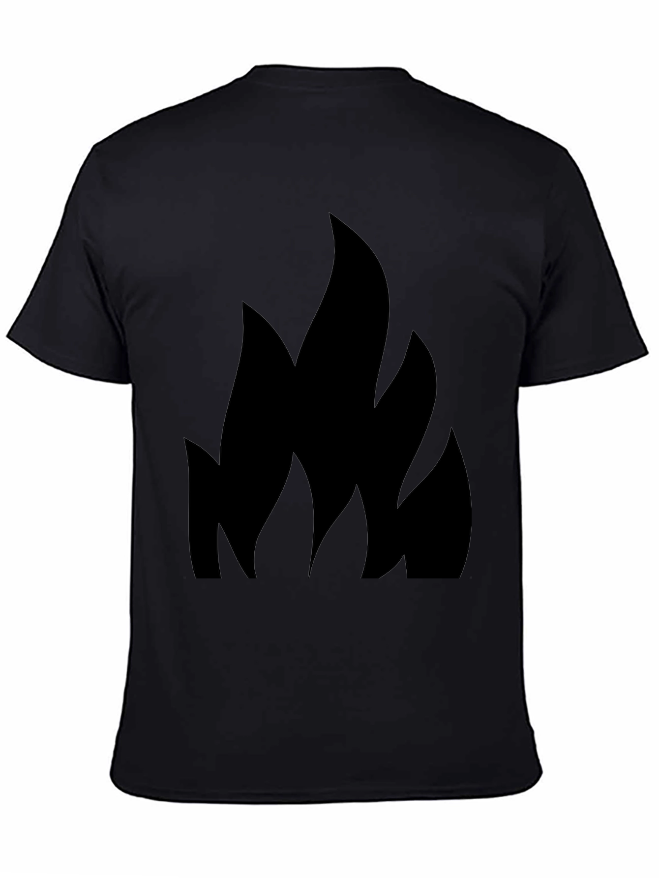 Black T-Shirt with Flame Design