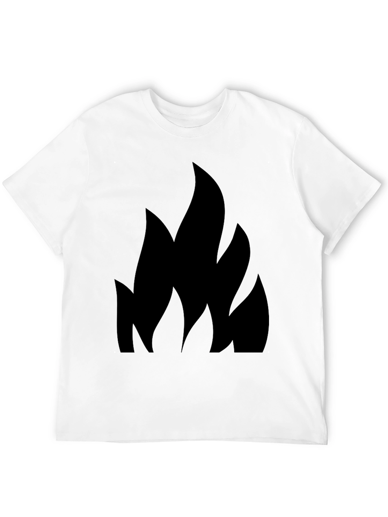 Black T-Shirt with Flame Design