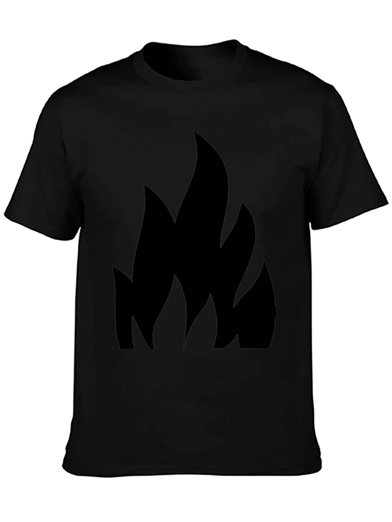 Black T-Shirt with Flame Design