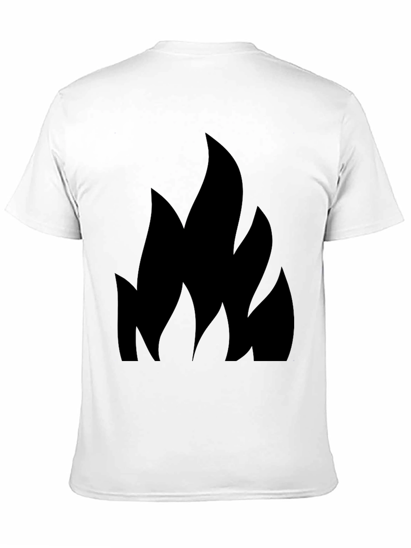 Black T-Shirt with Flame Design