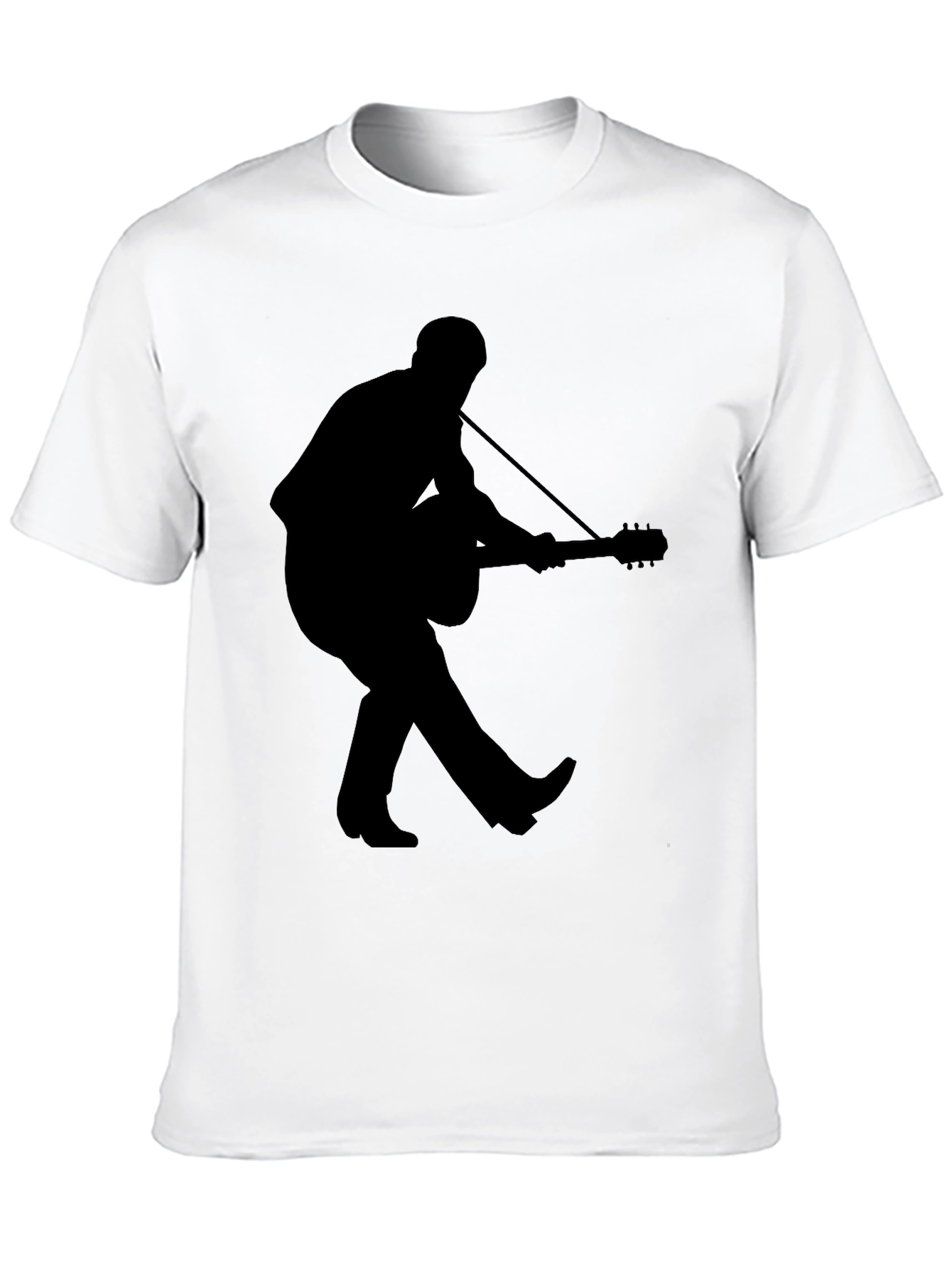 Silhouette Guitar Player Graphic Tee - Black