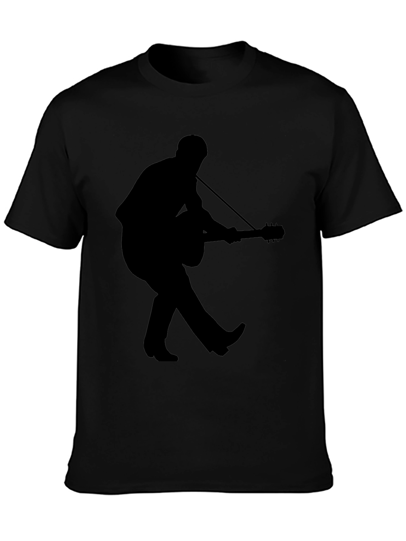 Silhouette Guitar Player Graphic Tee - Black