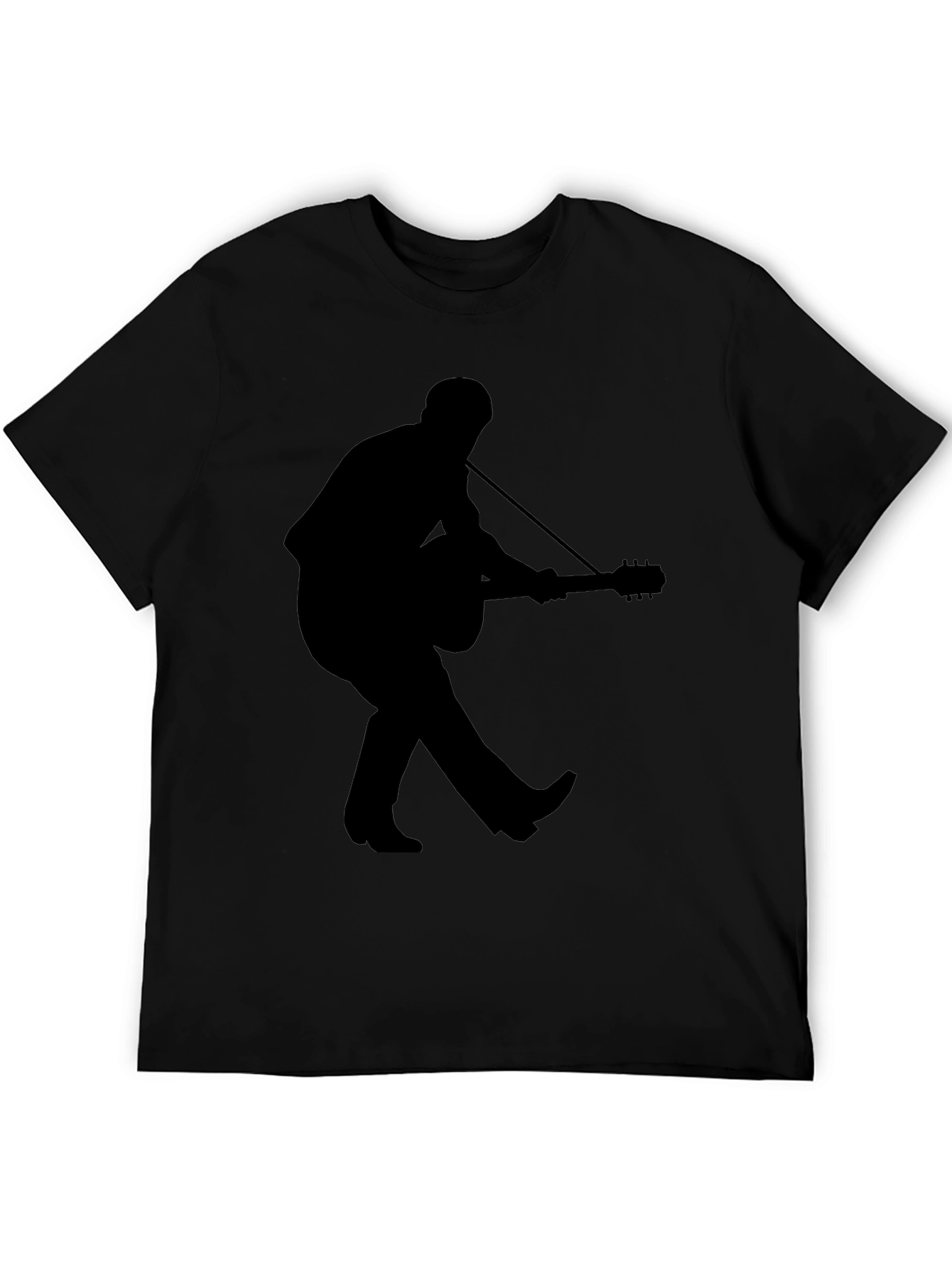 Silhouette Guitar Player Graphic Tee - Black