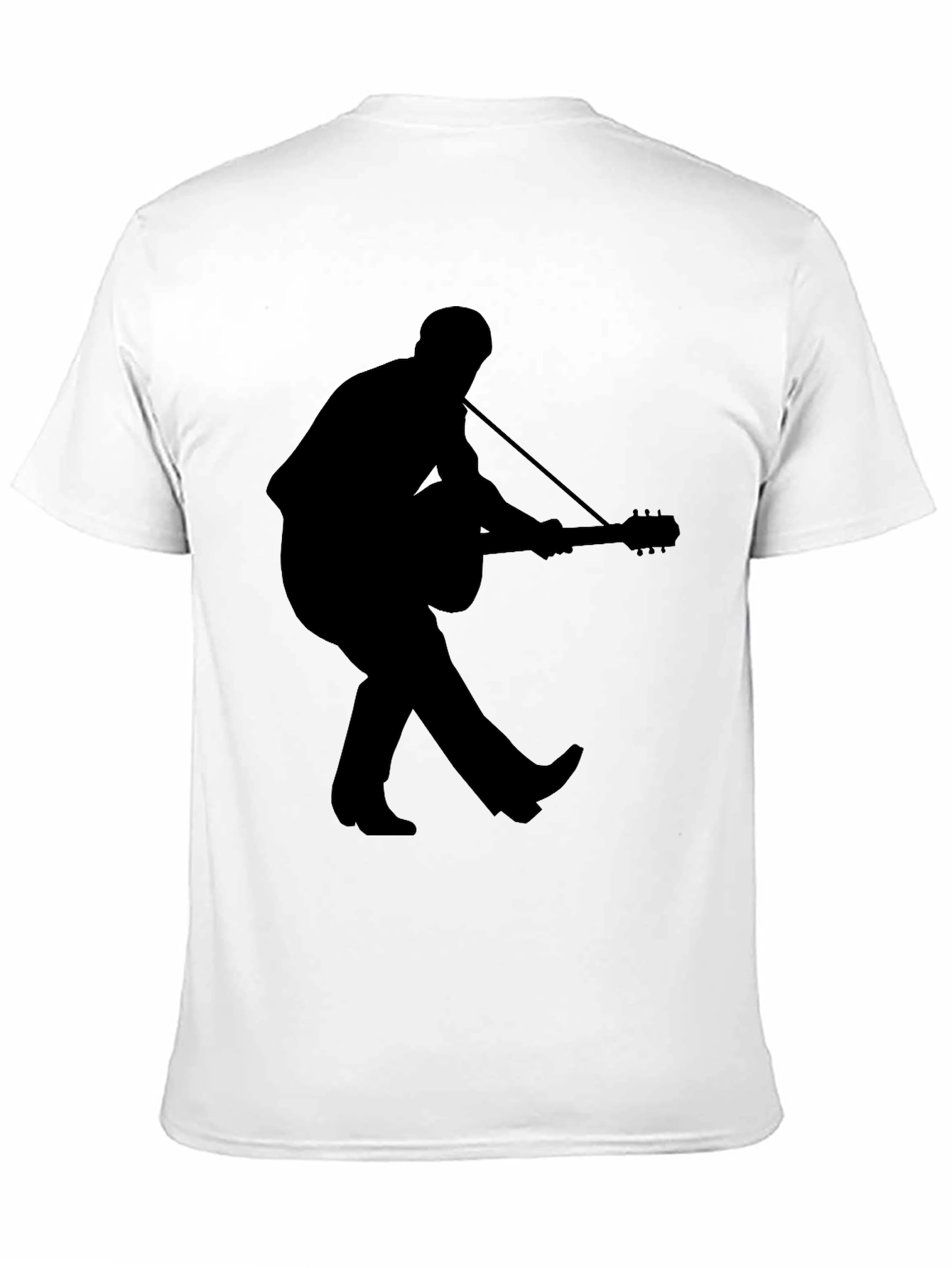 Silhouette Guitar Player Graphic Tee - Black