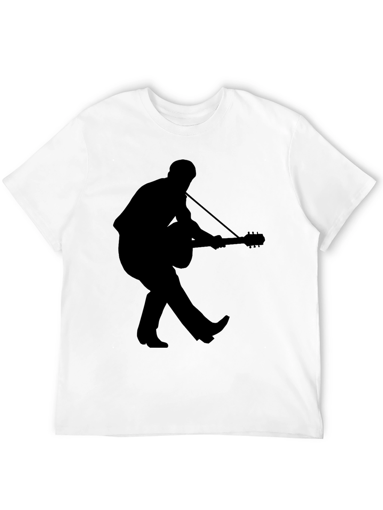 Silhouette Guitar Player Graphic Tee - Black