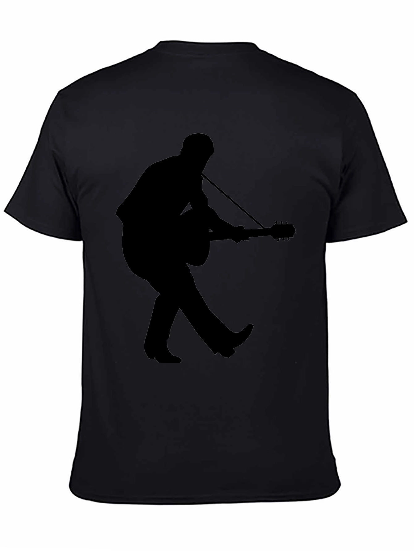 Silhouette Guitar Player Graphic Tee - Black