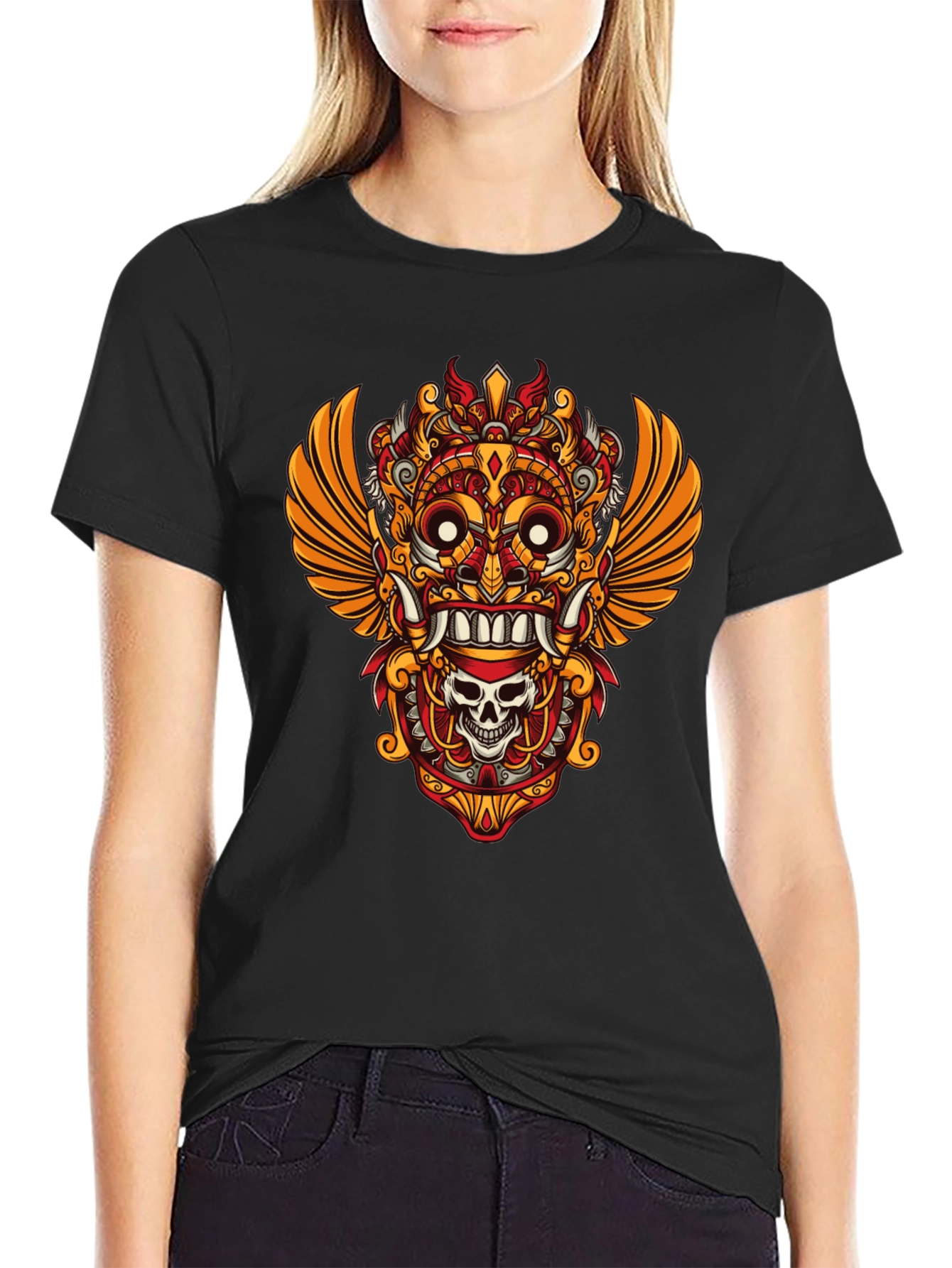 Unique Graphic Tee - Asian Mask Design