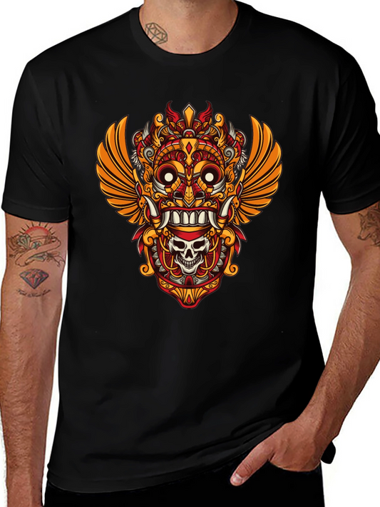 Unique Graphic Tee - Asian Mask Design