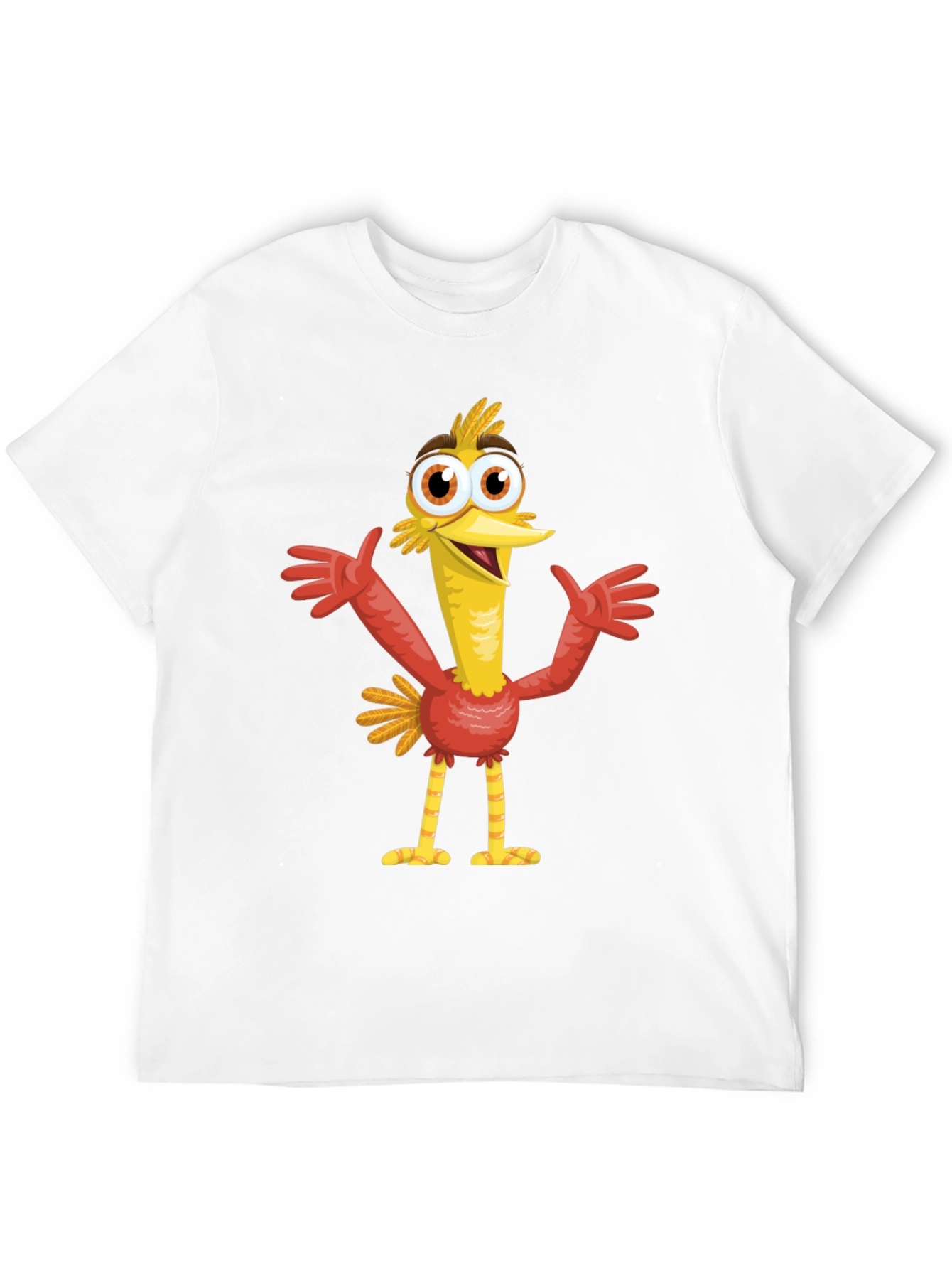 Cartoon Bird Graphic Black T-Shirt