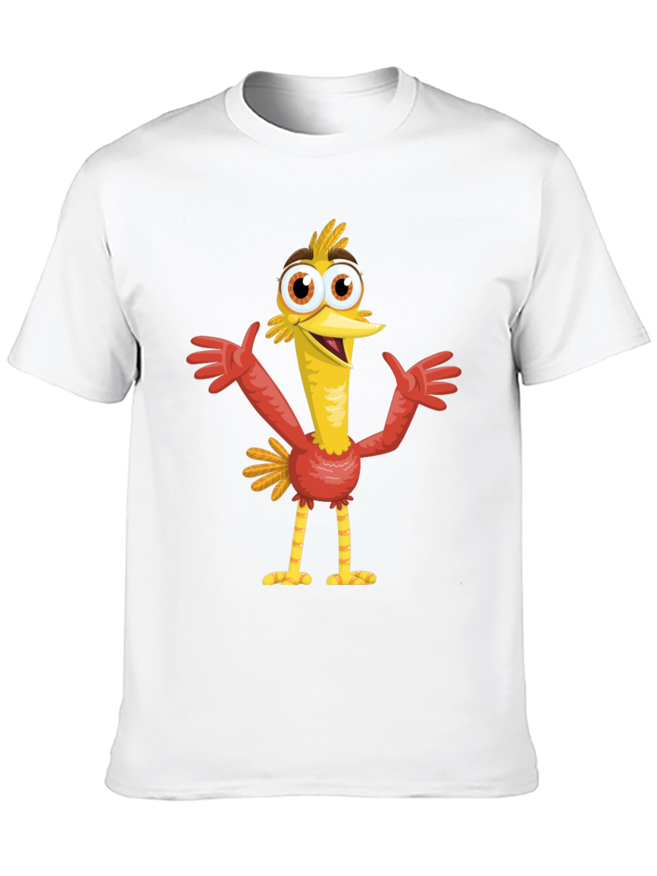 Cartoon Bird Graphic Black T-Shirt