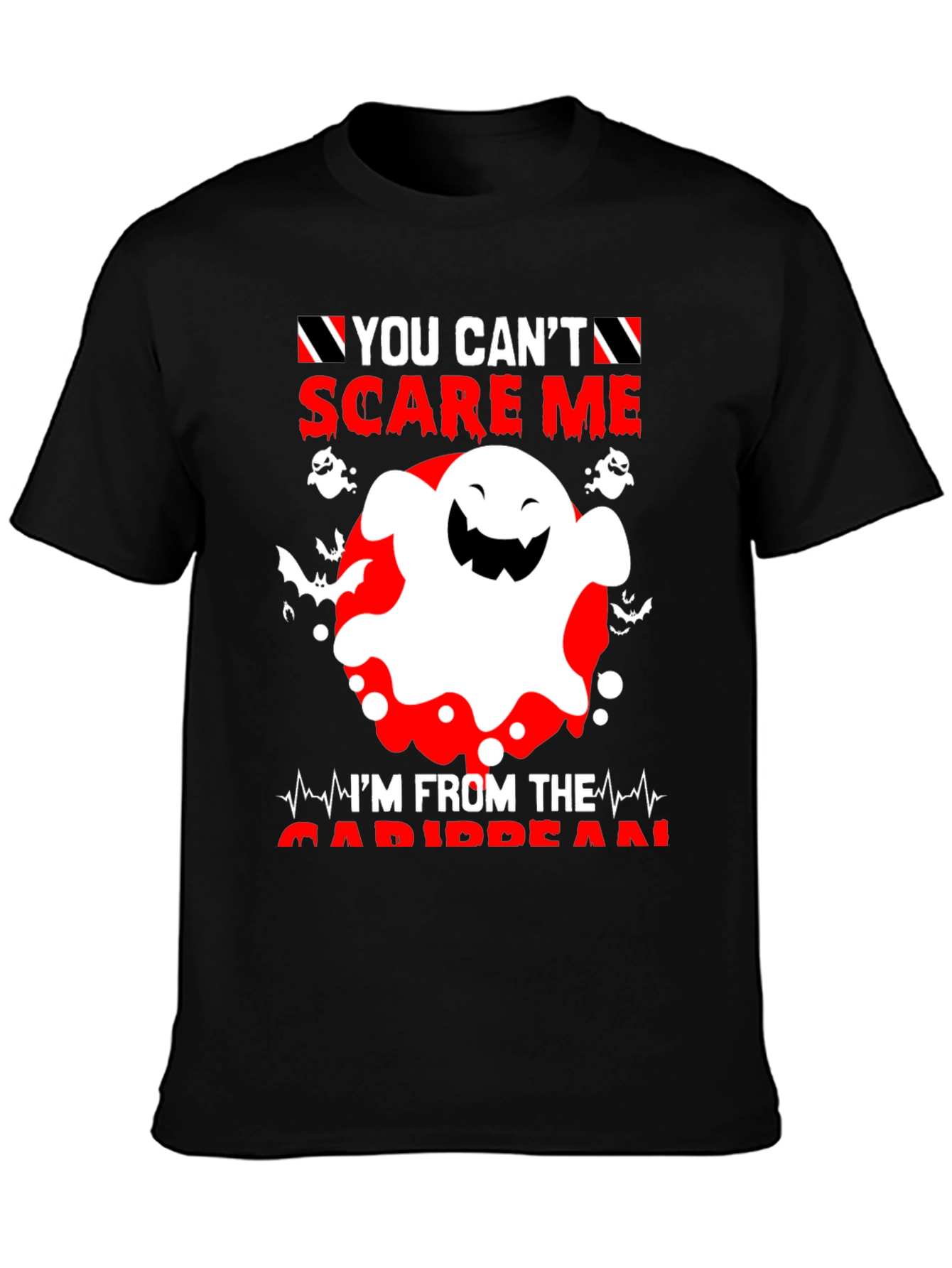 You Cant Scare Me Caribbean Halloween Ghost T-Shirt