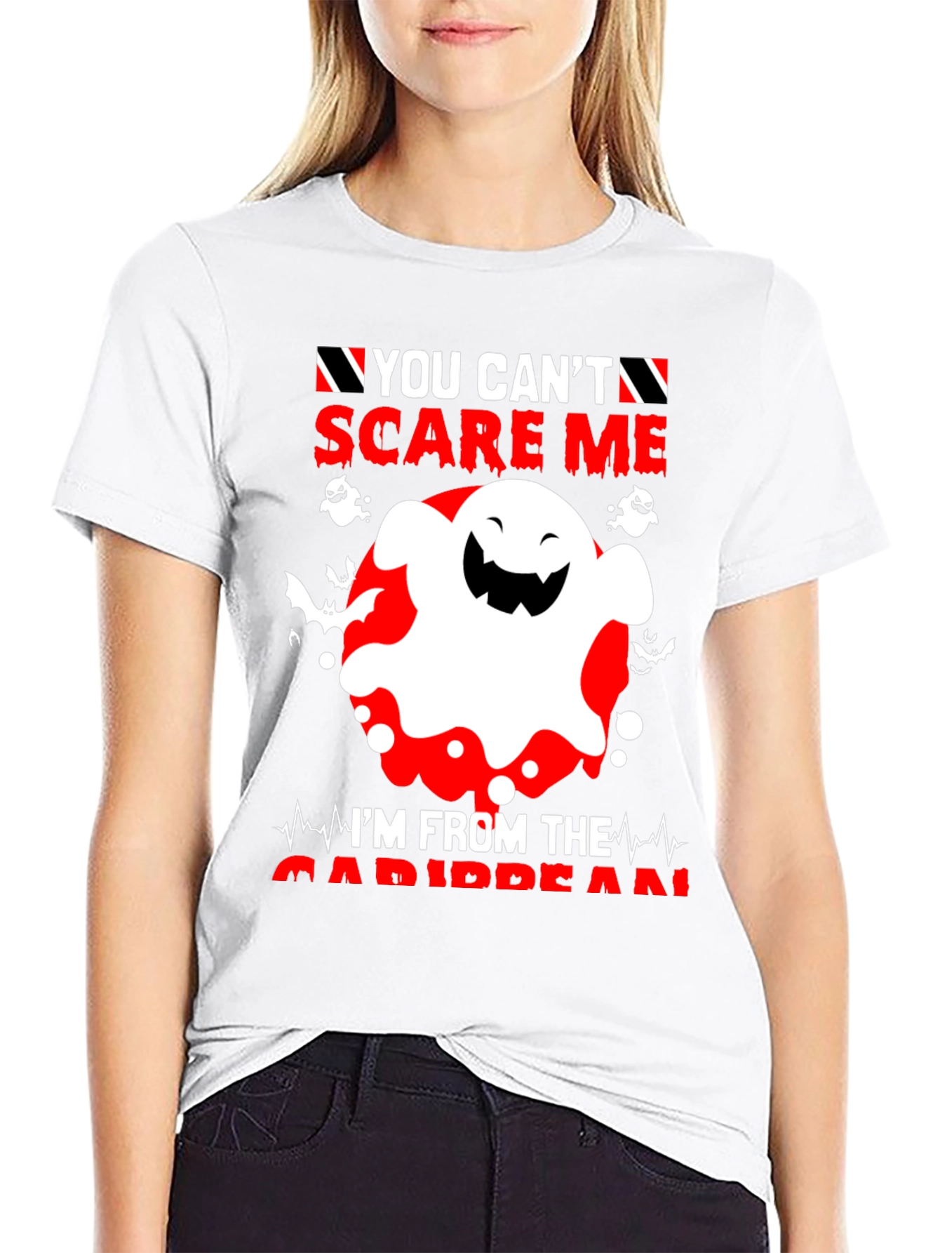 You Cant Scare Me Caribbean Halloween Ghost T-Shirt