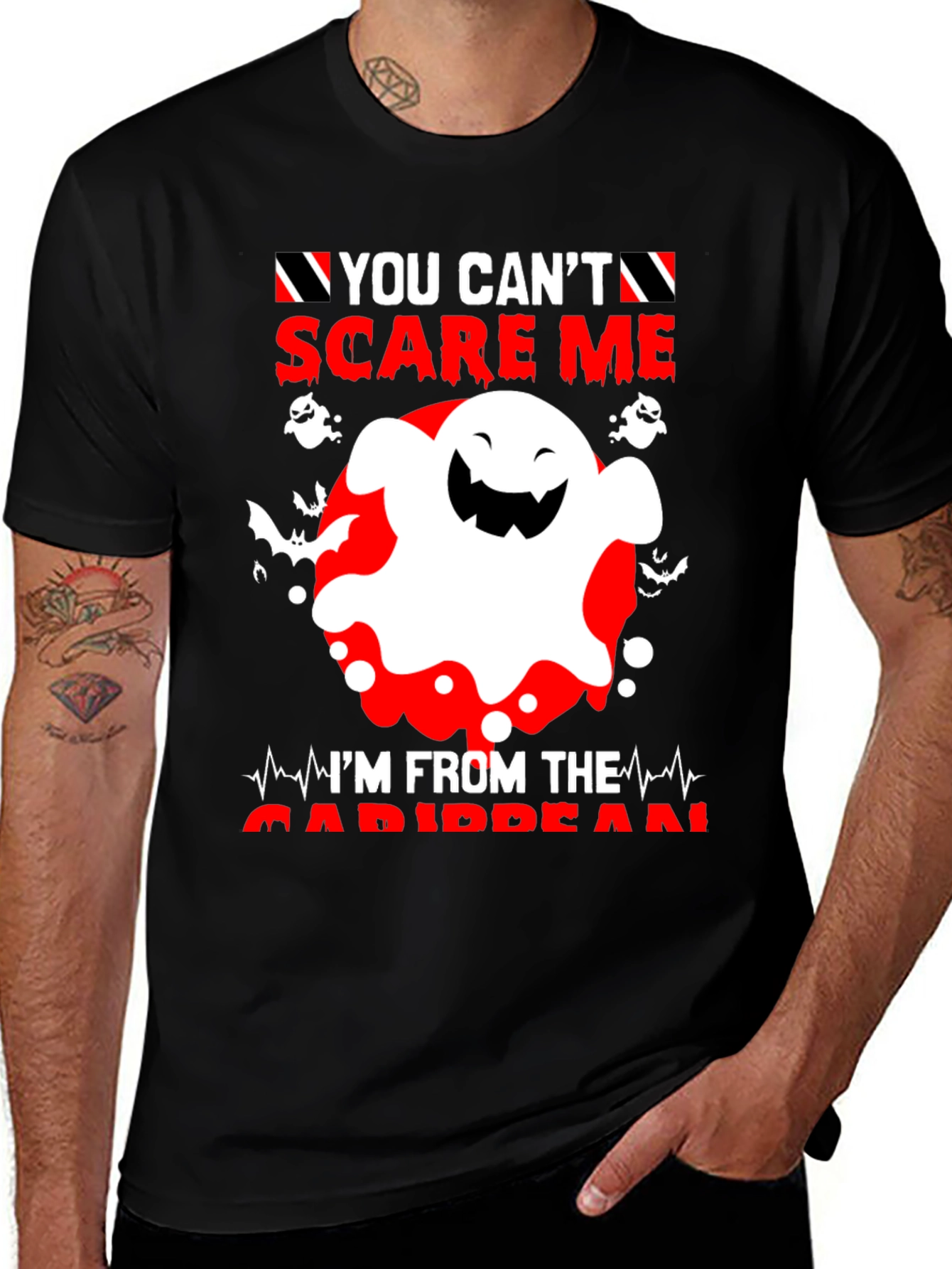 You Cant Scare Me Caribbean Halloween Ghost T-Shirt