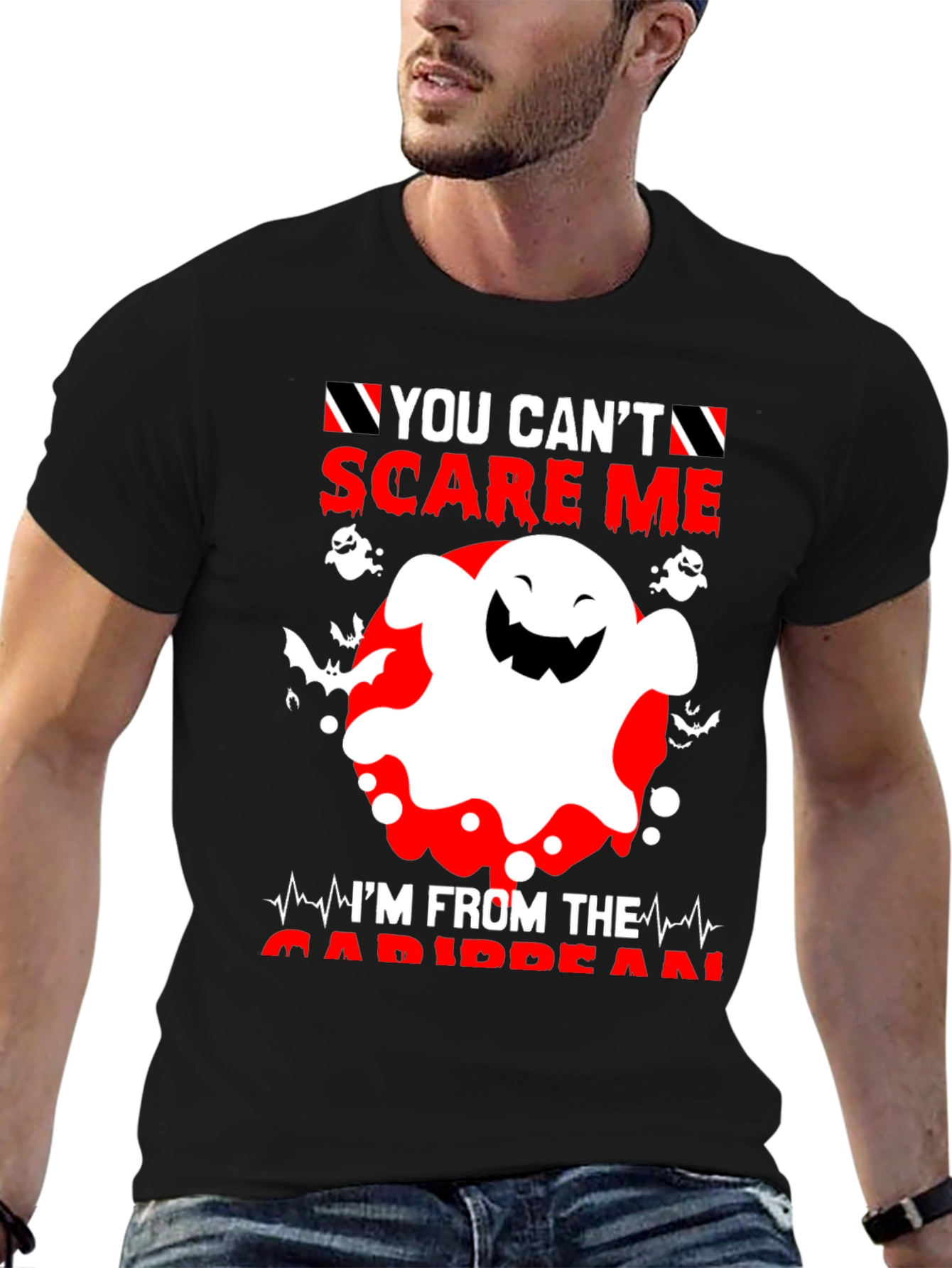 You Cant Scare Me Caribbean Halloween Ghost T-Shirt