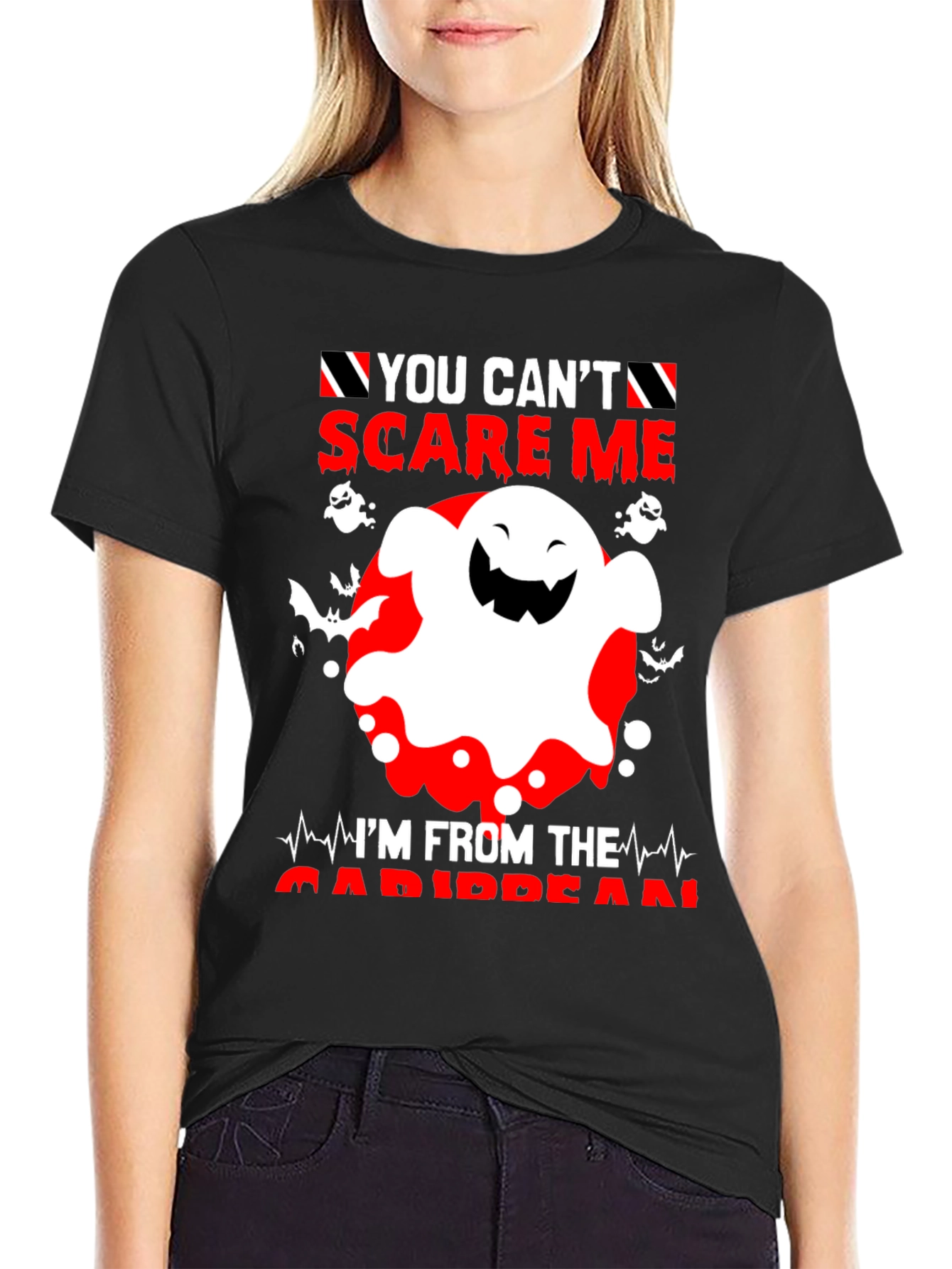 You Cant Scare Me Caribbean Halloween Ghost T-Shirt