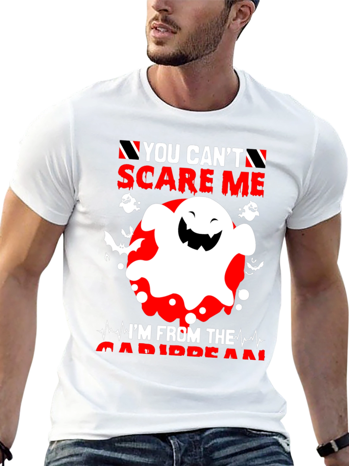 You Cant Scare Me Caribbean Halloween Ghost T-Shirt