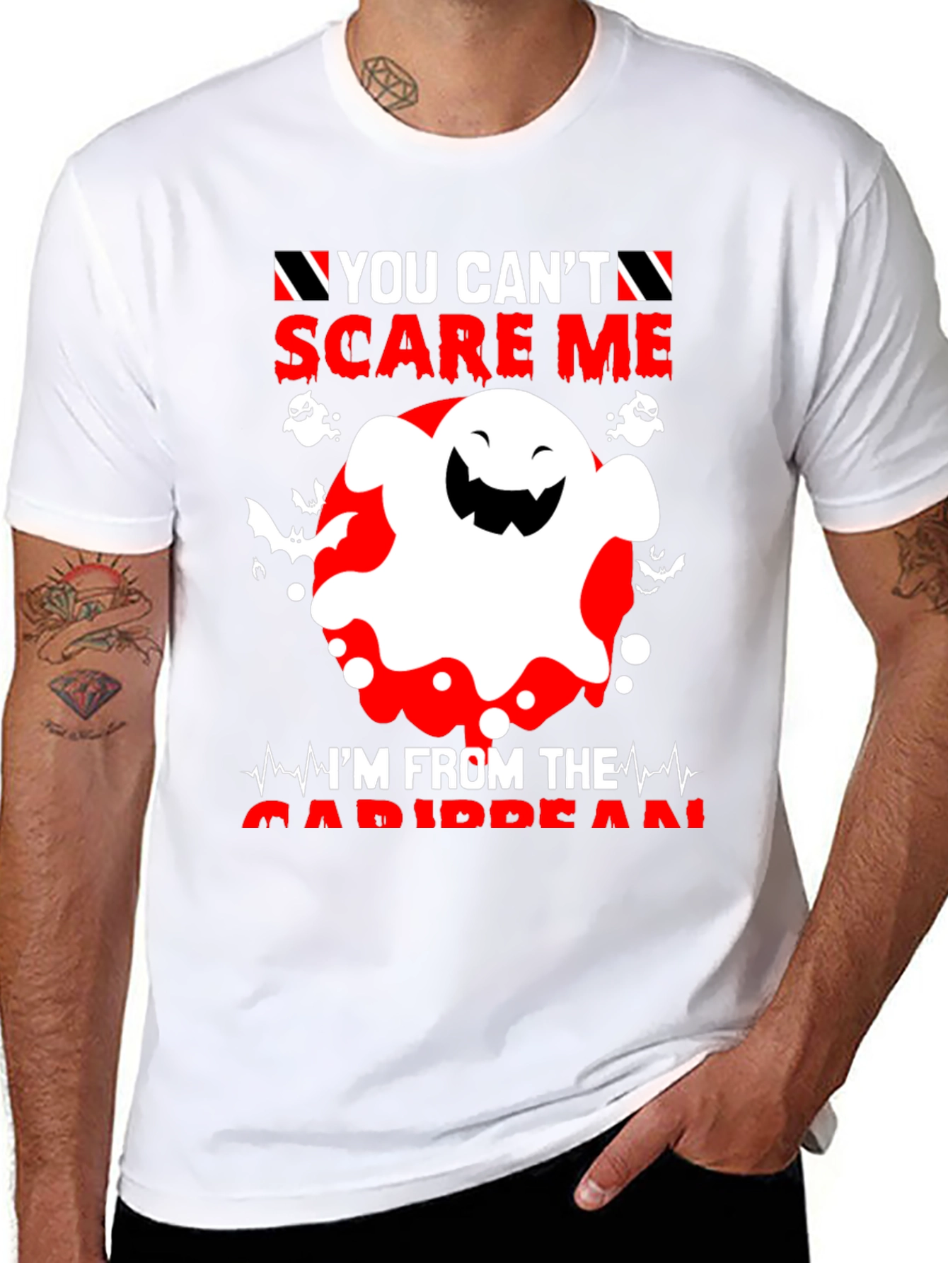 You Cant Scare Me Caribbean Halloween Ghost T-Shirt
