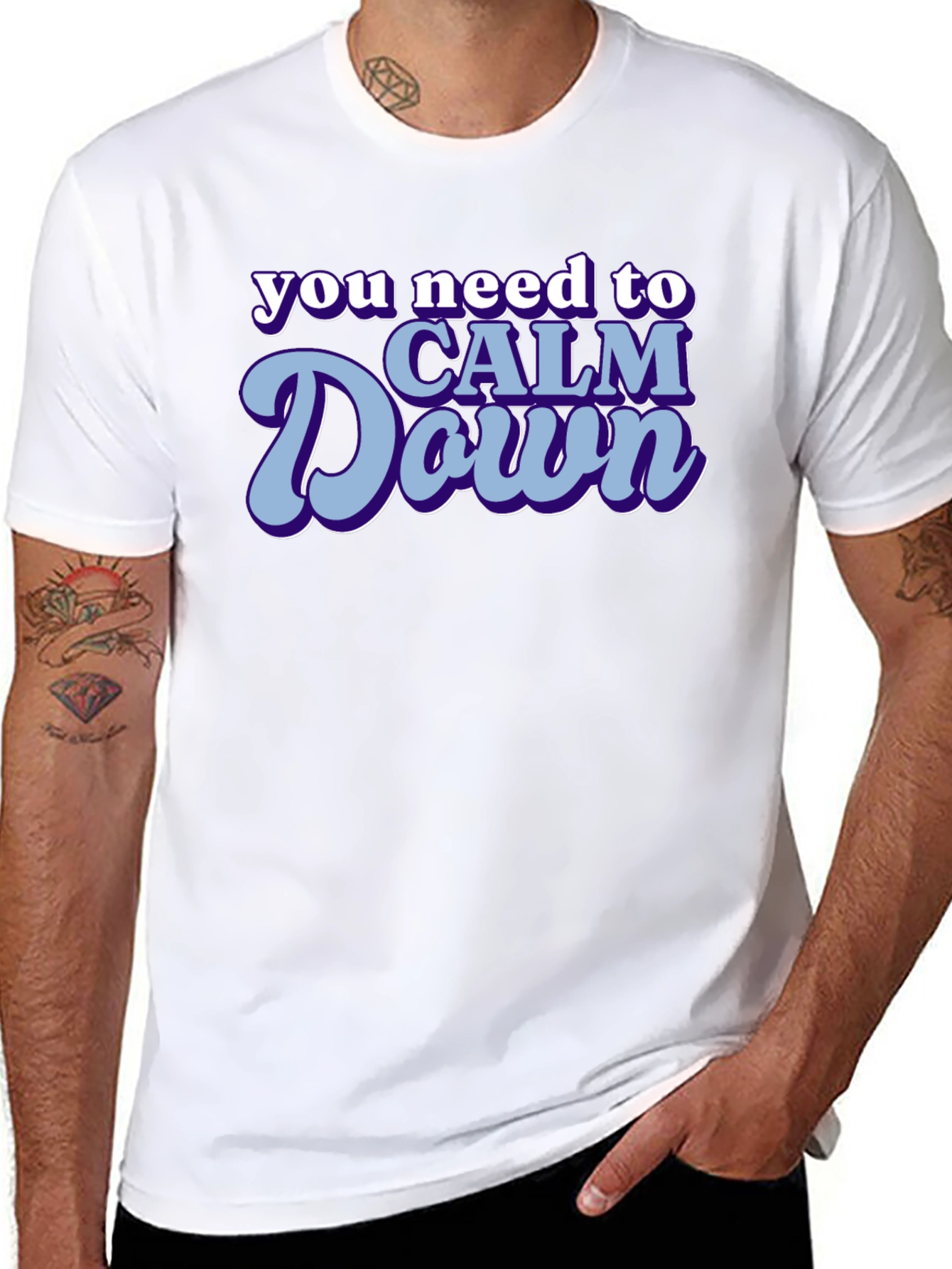 Calm Down Graphic Tee - Trendy Slogan T-Shirt