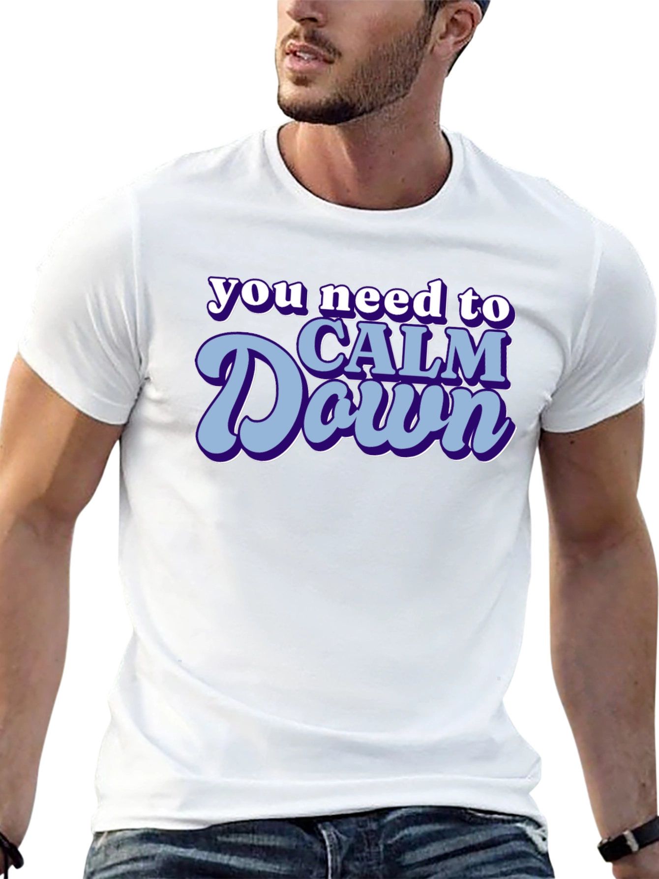 Calm Down Graphic Tee - Trendy Slogan T-Shirt