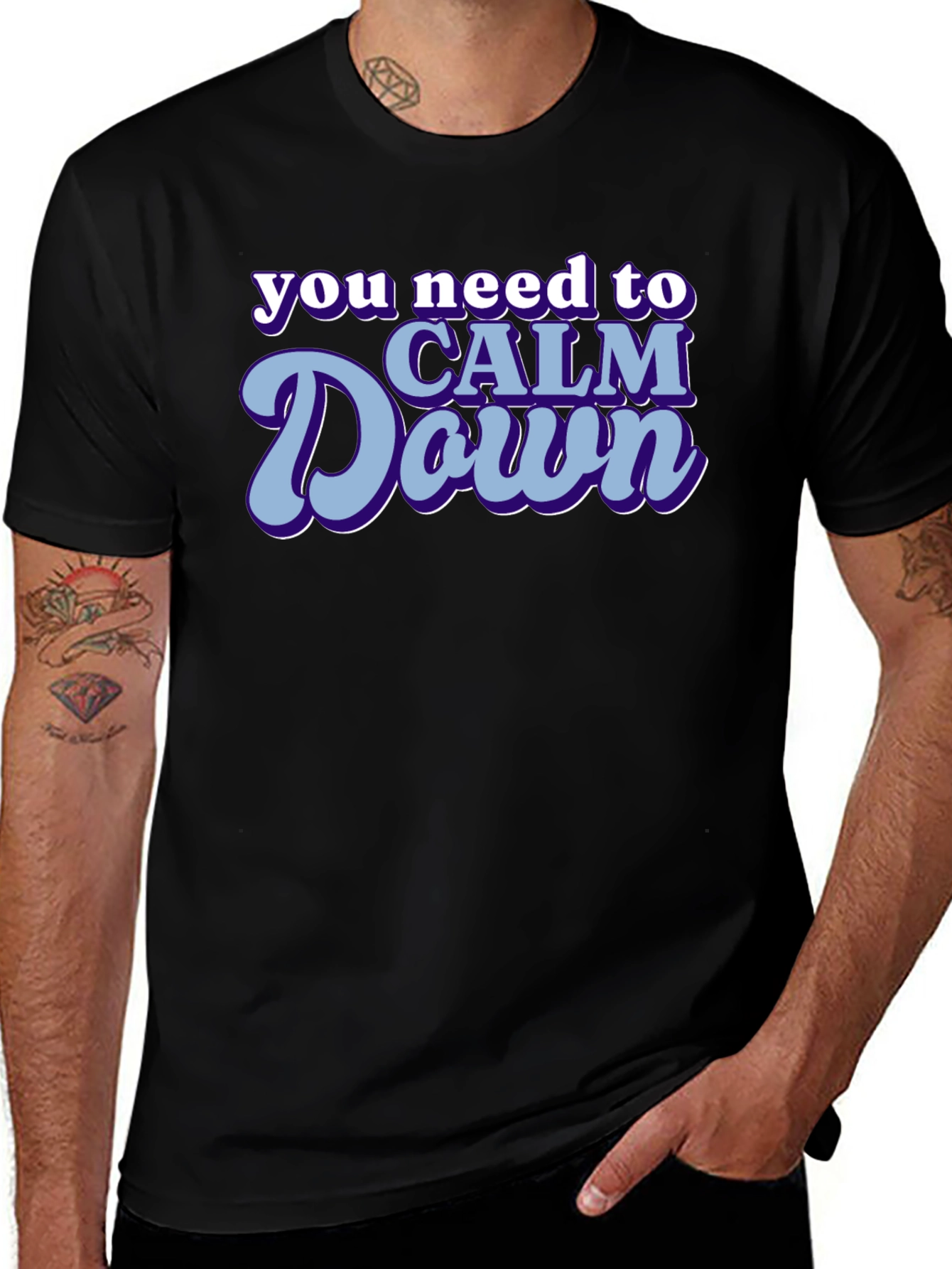 Calm Down Graphic Tee - Trendy Slogan T-Shirt