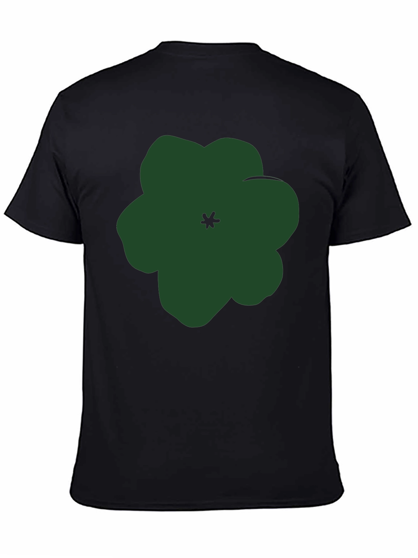 Abstract Flower Graphic Print Black Tee