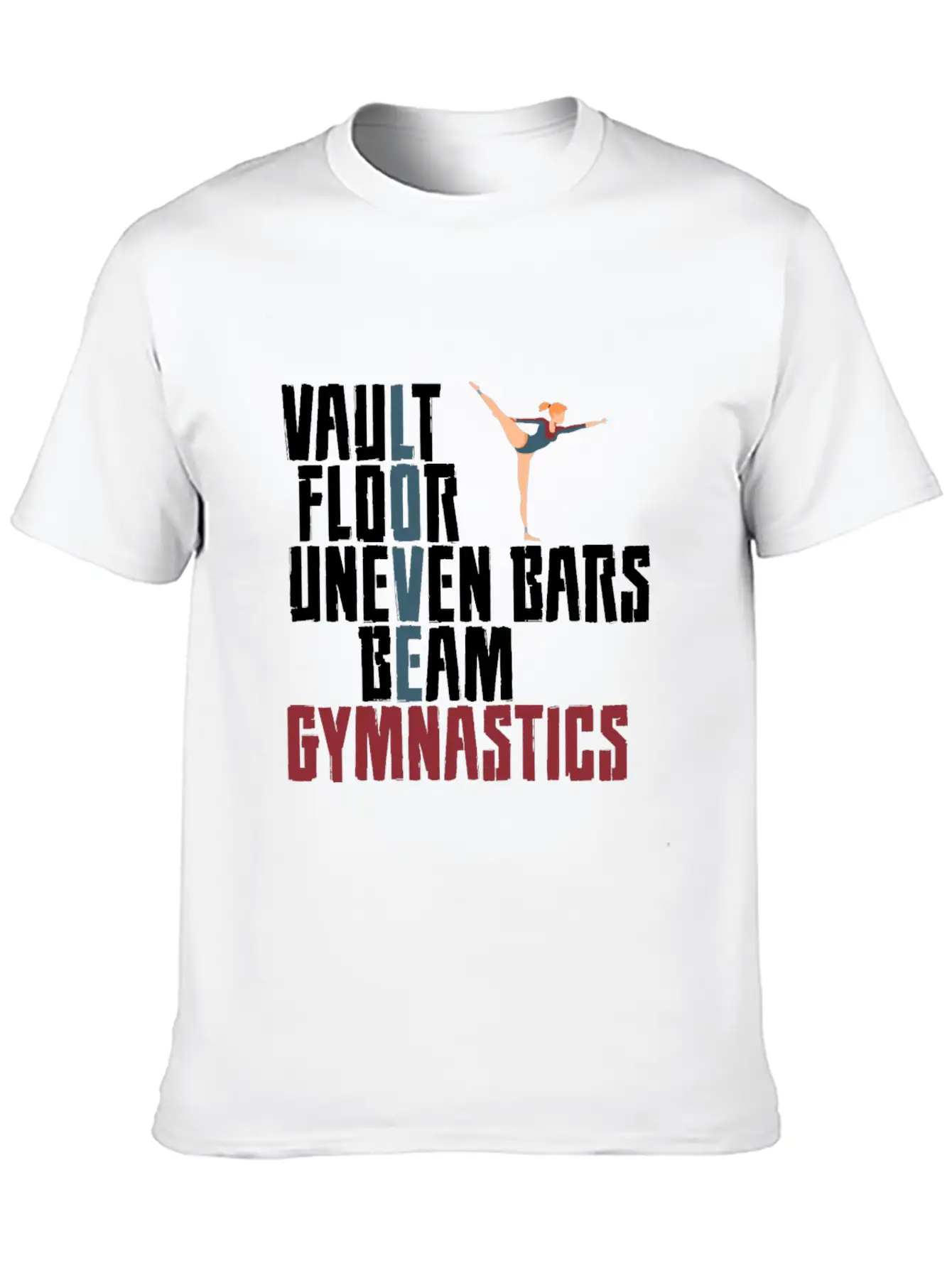 Vault Floor Uneven Bars Beam Gymnastics 4 Lightweight Cotton T-Shirt – Daily Comfort Graphic Shirt
