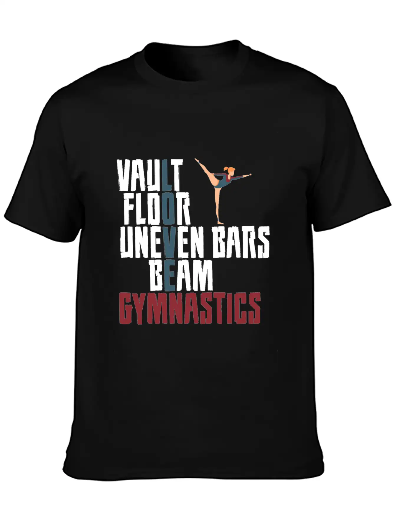 Vault Floor Uneven Bars Beam Gymnastics 4 Lightweight Cotton T-Shirt – Daily Comfort Graphic Shirt