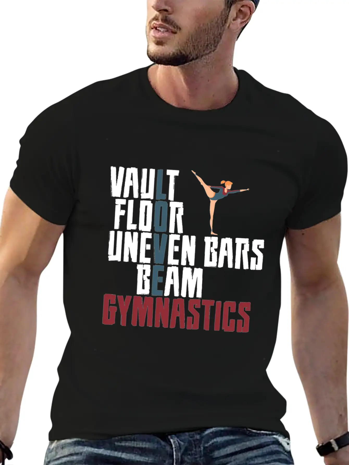 Vault Floor Uneven Bars Beam Gymnastics 4 Lightweight Cotton T-Shirt – Daily Comfort Graphic Shirt