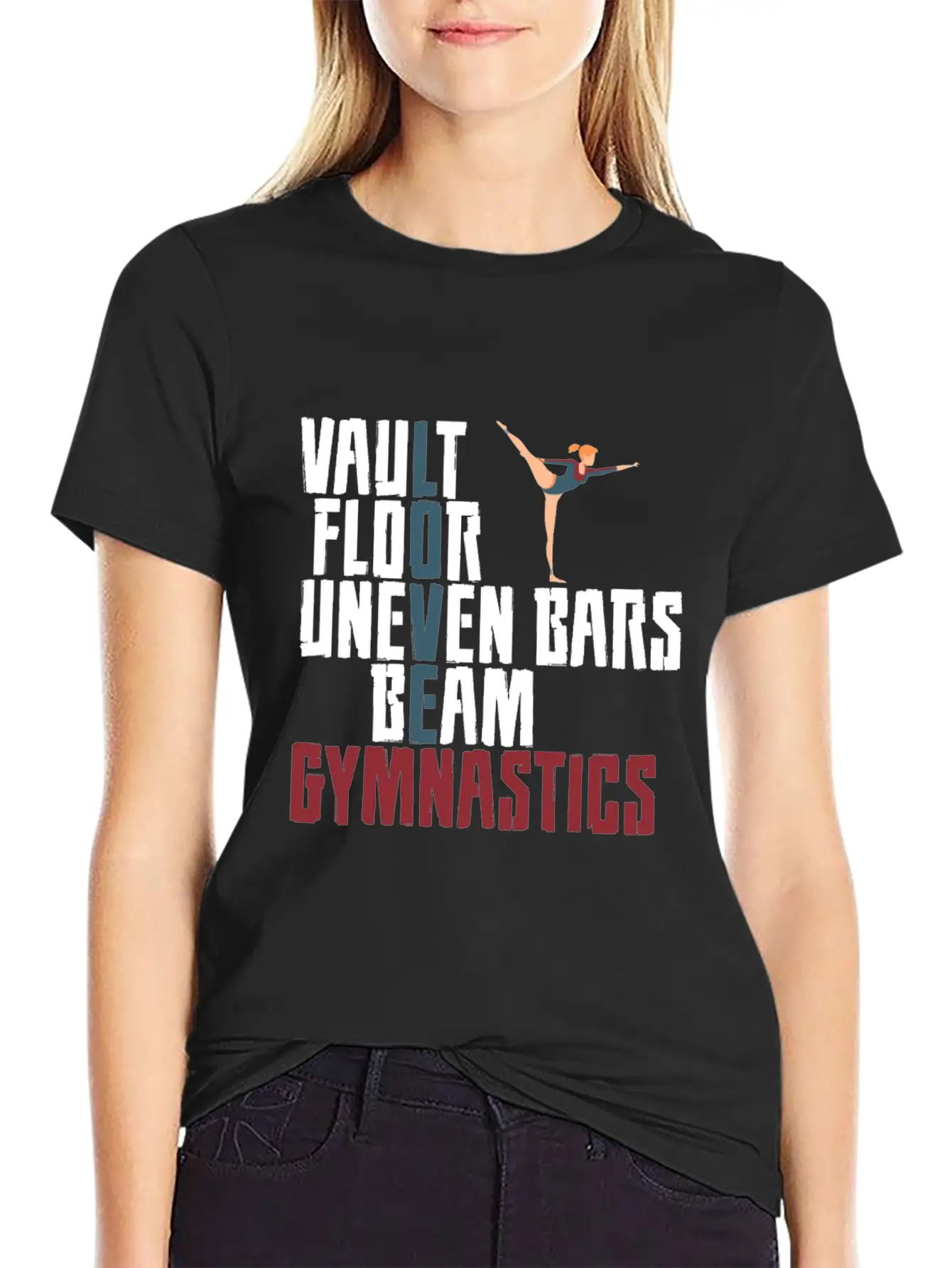 Vault Floor Uneven Bars Beam Gymnastics 4 Lightweight Cotton T-Shirt – Daily Comfort Graphic Shirt