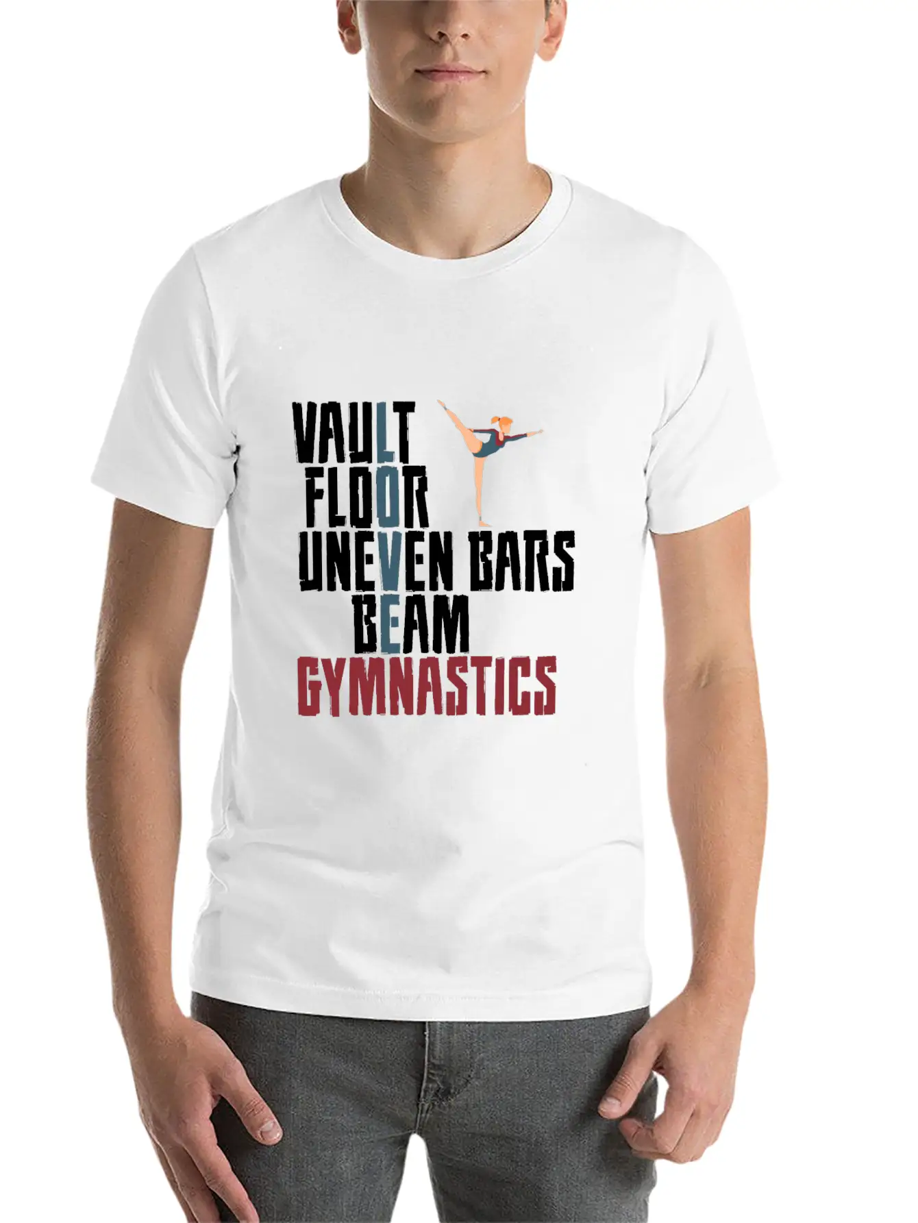 Vault Floor Uneven Bars Beam Gymnastics 4 Lightweight Cotton T-Shirt – Daily Comfort Graphic Shirt