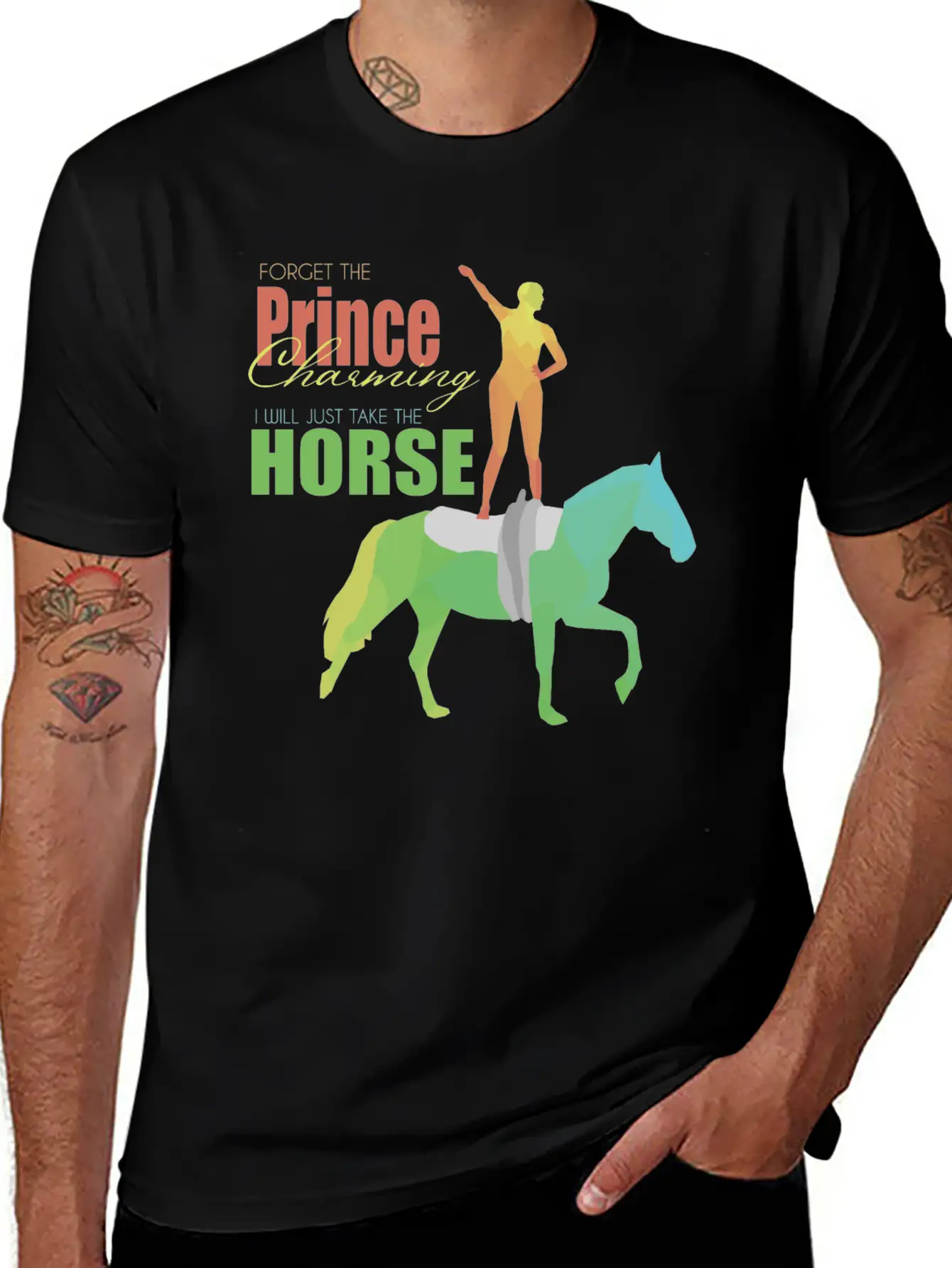 Vaulting Horse Lightweight Cotton T-Shirt – Daily Comfort Graphic Shirt