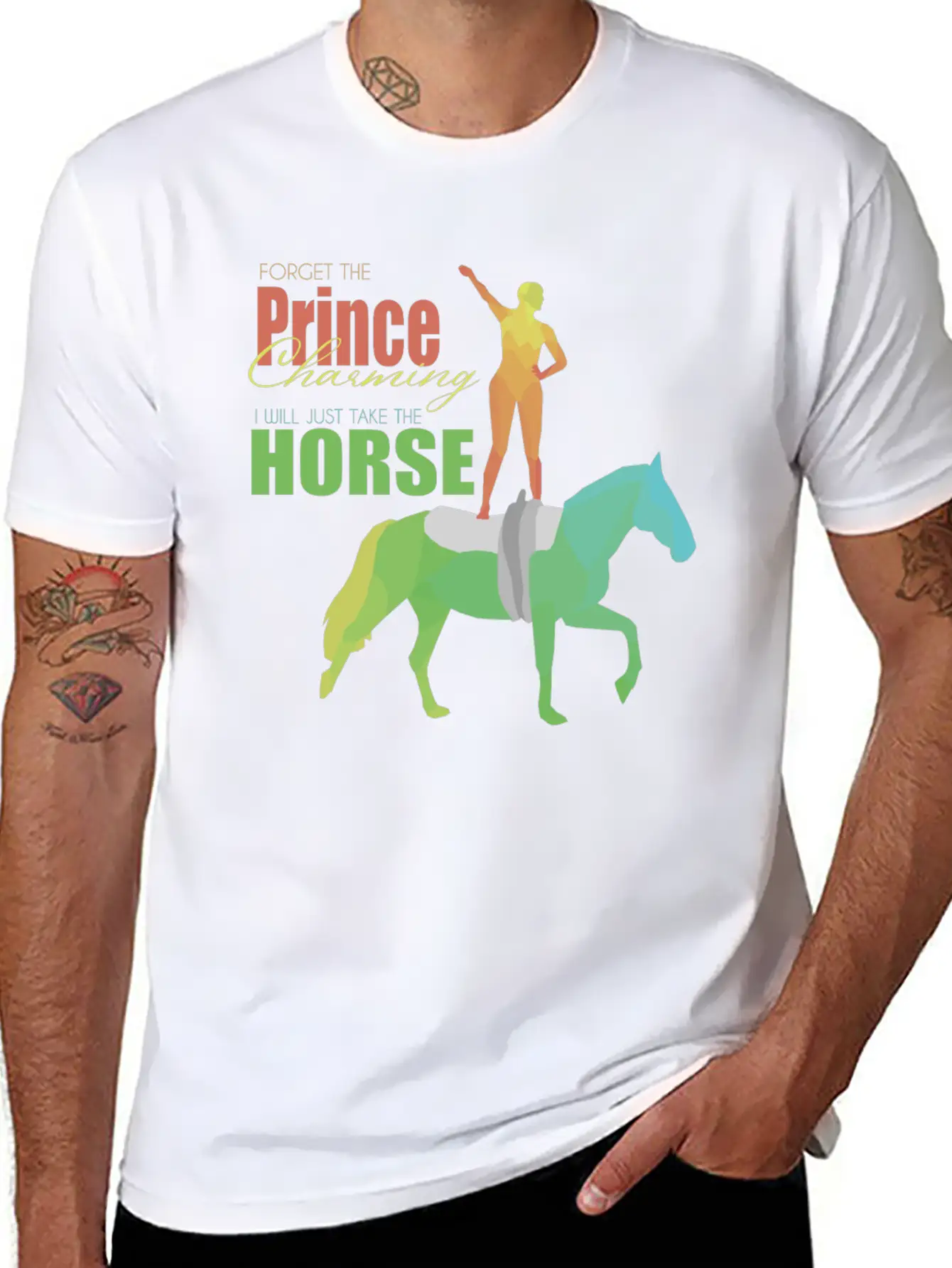 Vaulting Horse Lightweight Cotton T-Shirt – Daily Comfort Graphic Shirt