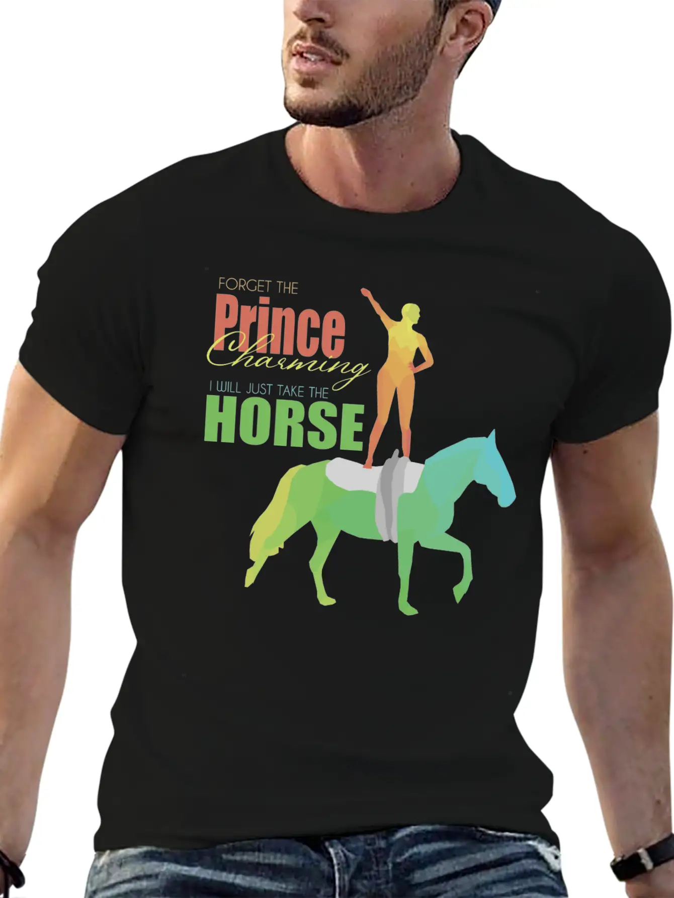 Vaulting Horse Lightweight Cotton T-Shirt – Daily Comfort Graphic Shirt