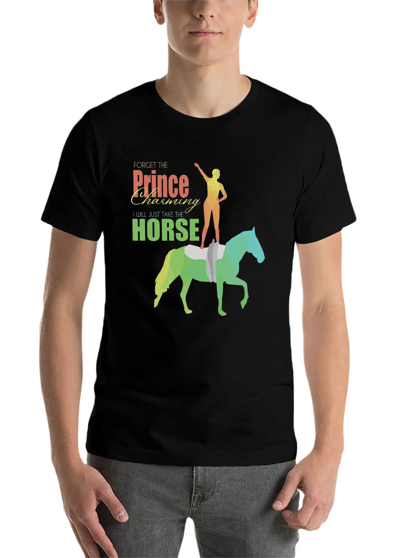 Vaulting Horse Lightweight Cotton T-Shirt – Daily Comfort Graphic Shirt