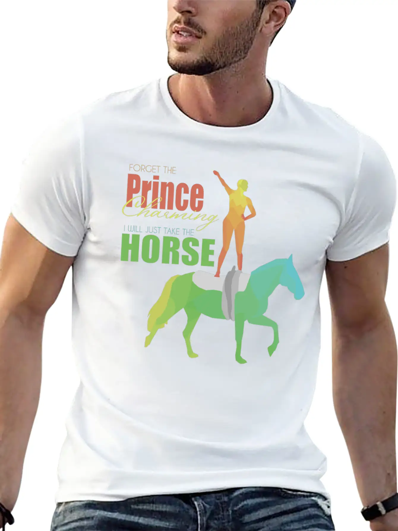 Vaulting Horse Lightweight Cotton T-Shirt – Daily Comfort Graphic Shirt