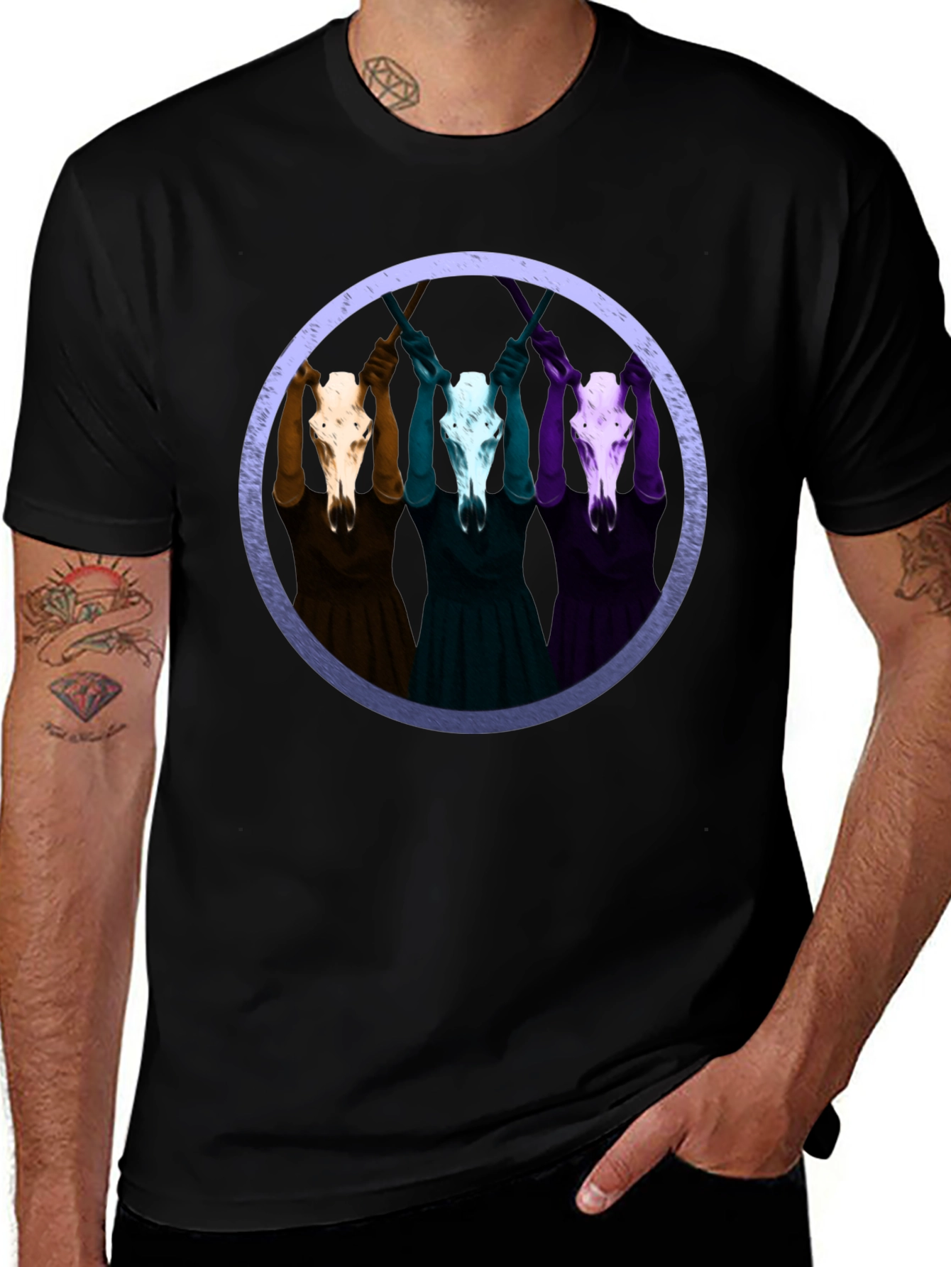 Skull Circle Graphic Tee - Unisex Black T-Shirt