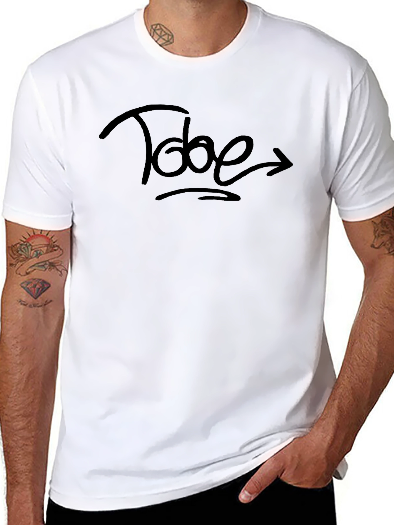 Tode Graphic Tee - Black Cotton Casual Wear