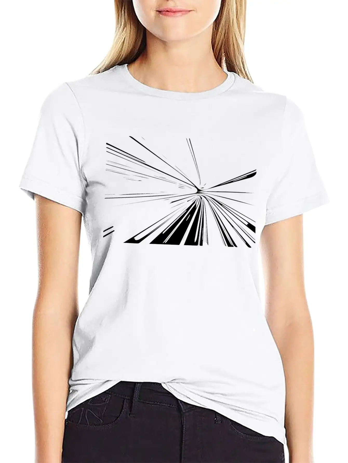Vector Lines Splash Unique & Unusual Lightweight Cotton T-Shirt – Daily Comfort Graphic Shirt