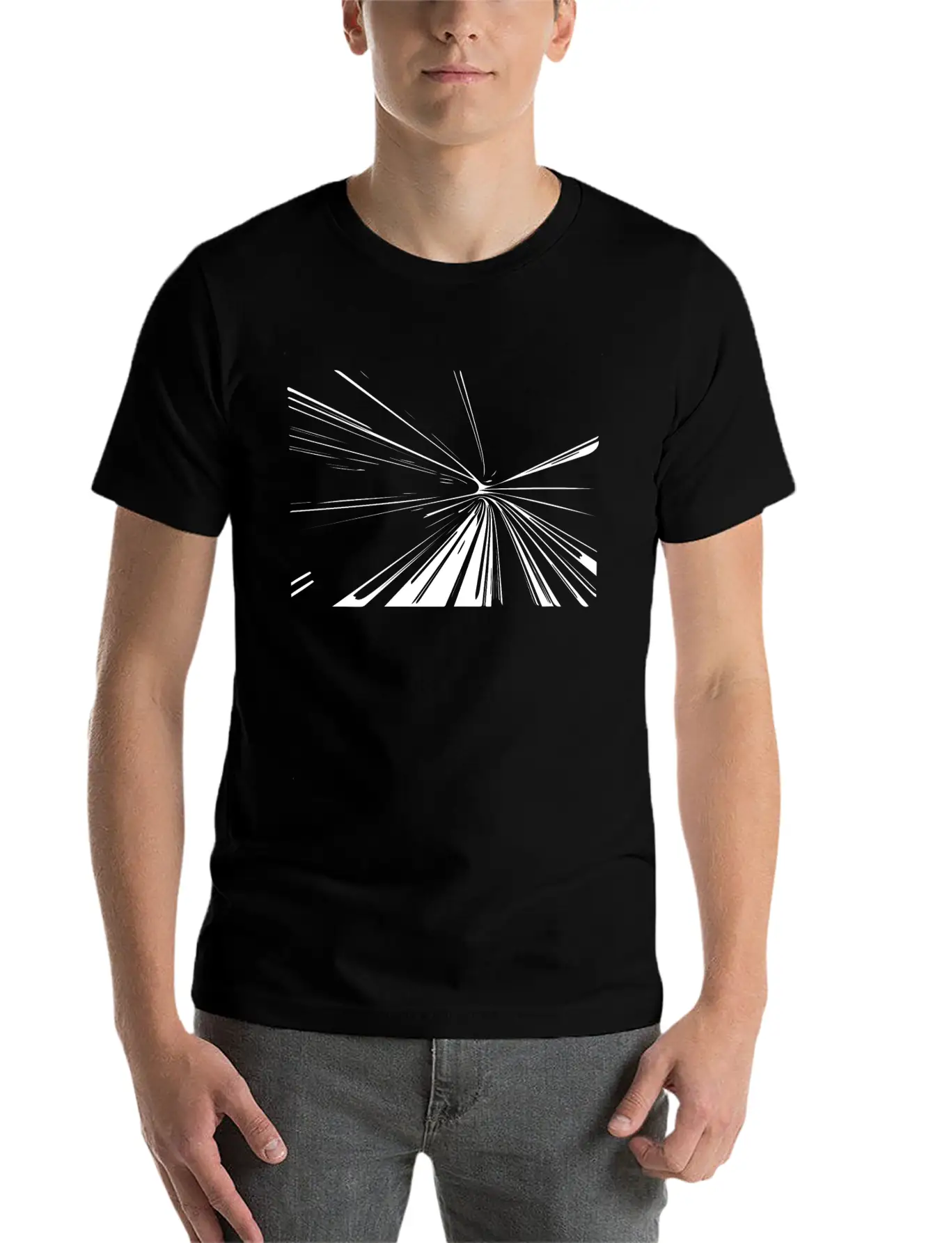 Vector Lines Splash Unique & Unusual Lightweight Cotton T-Shirt – Daily Comfort Graphic Shirt